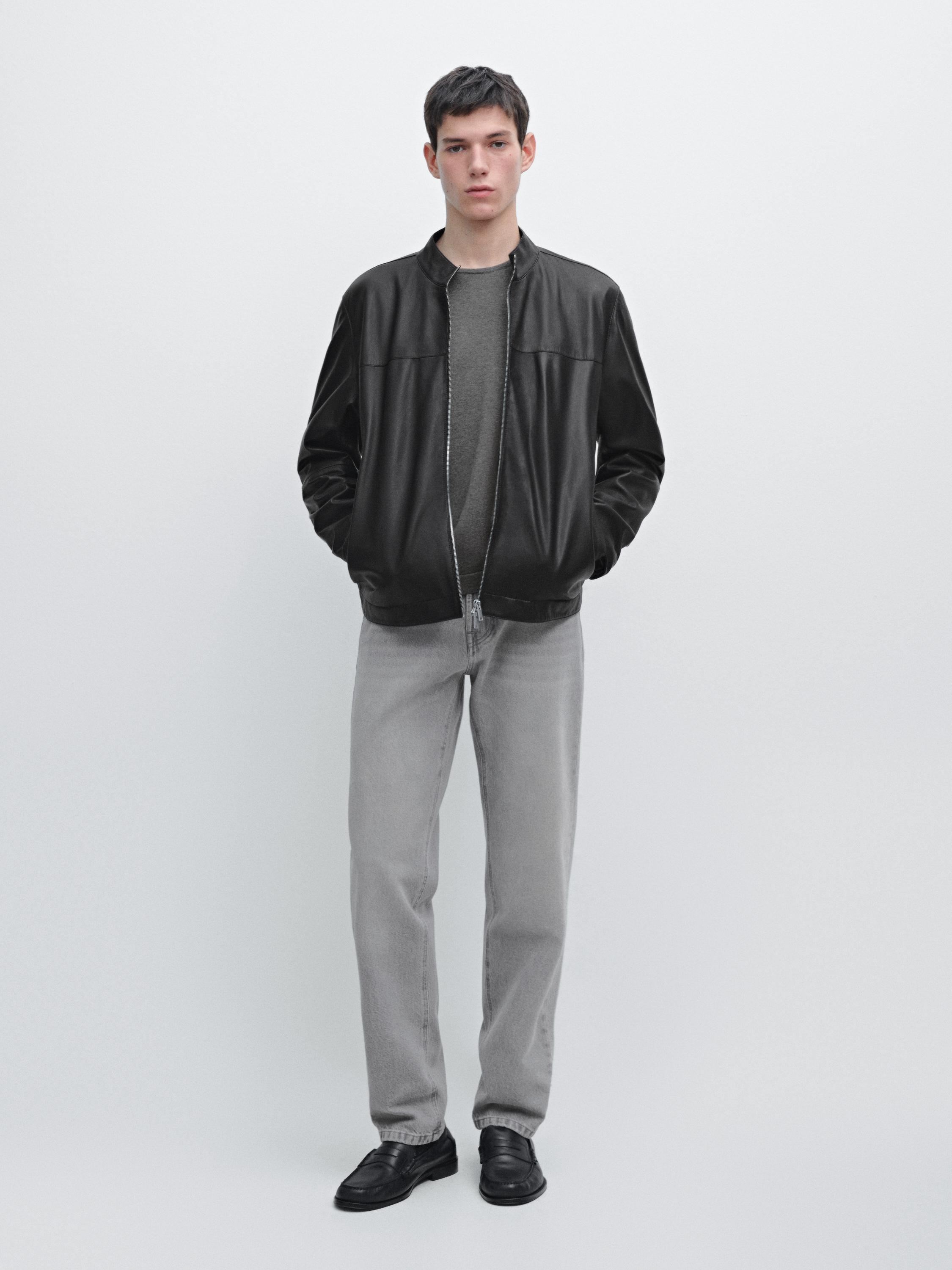 Nappa sheepskin jacket — BLACK