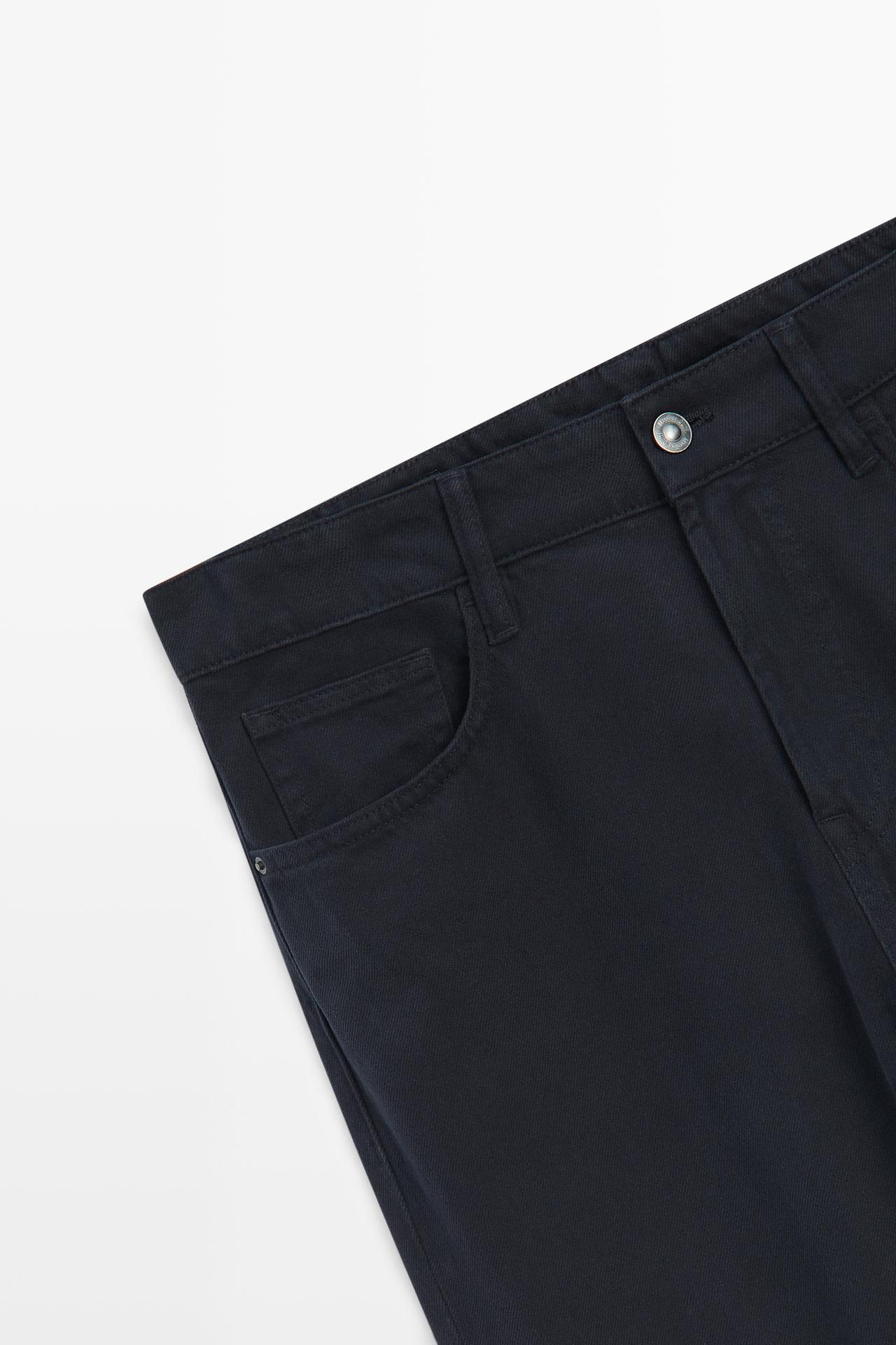 Tapered-fit denim-effect pants — NAVY BLUE