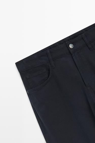 Tapered-fit denim-effect pants — NAVY BLUE 7