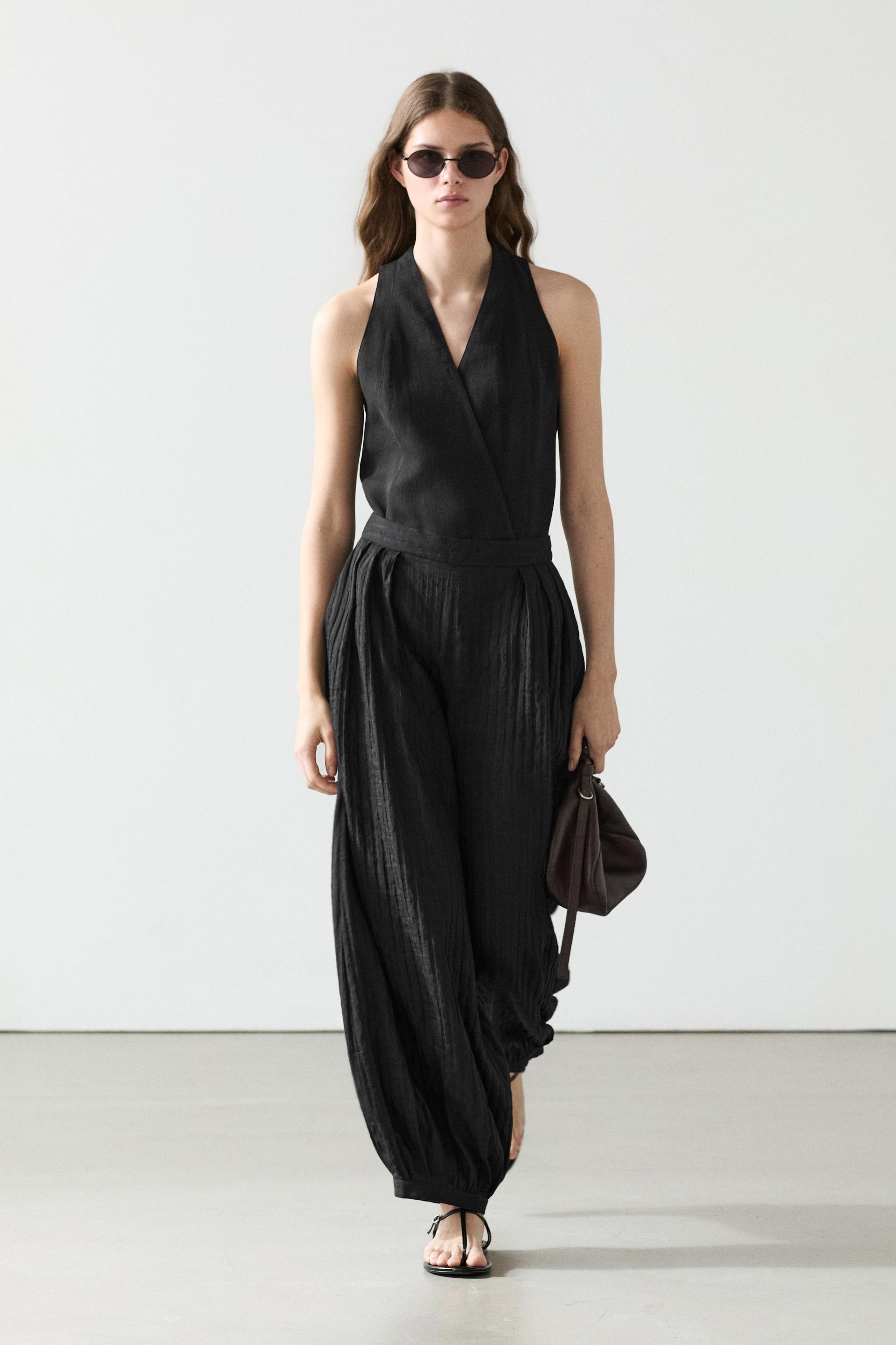 Pantalon bouffant fluide lin