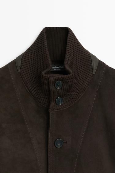Contrast suede jacket — RUSSET 9