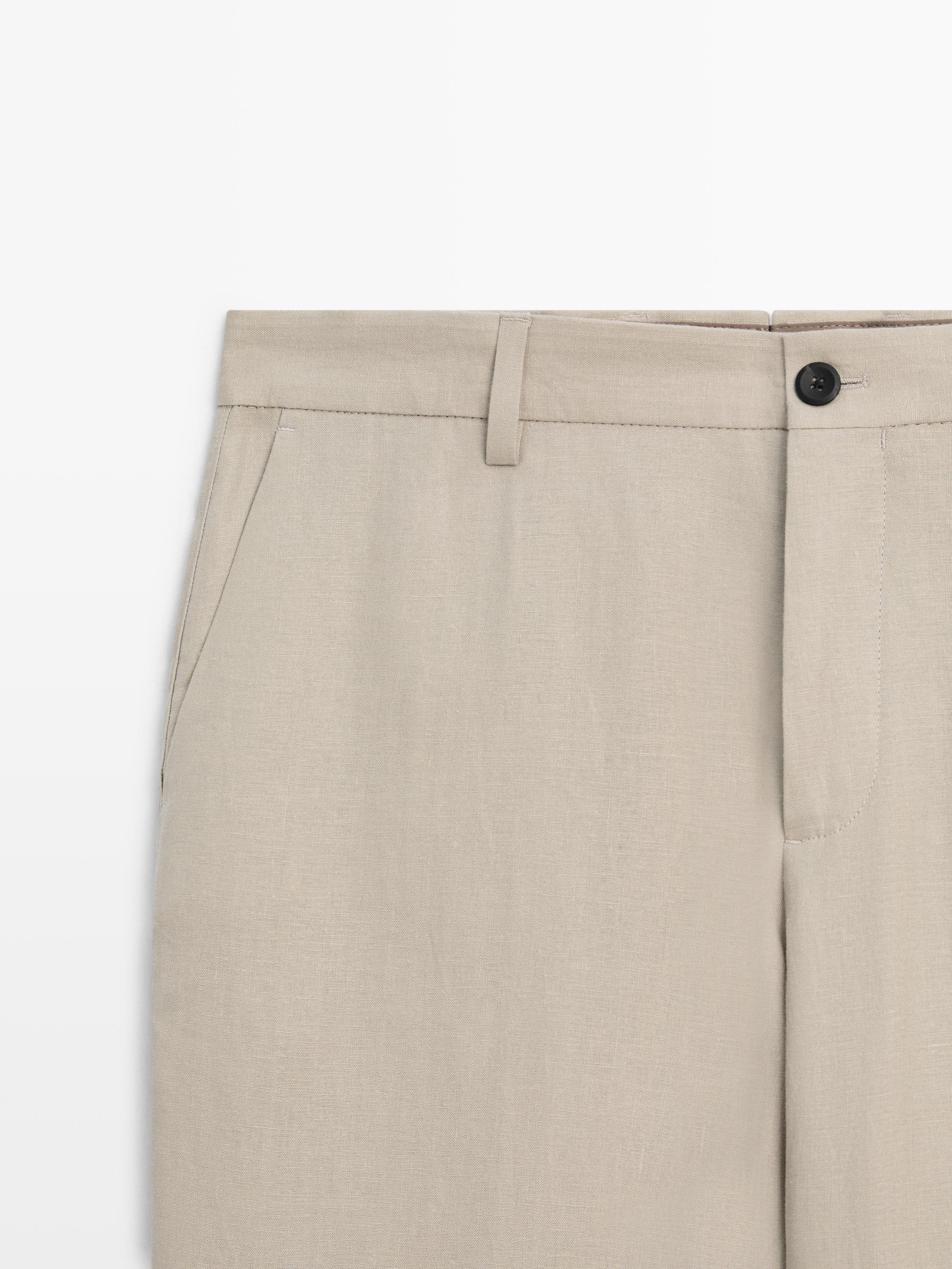 Linen suit pants — BEIGE