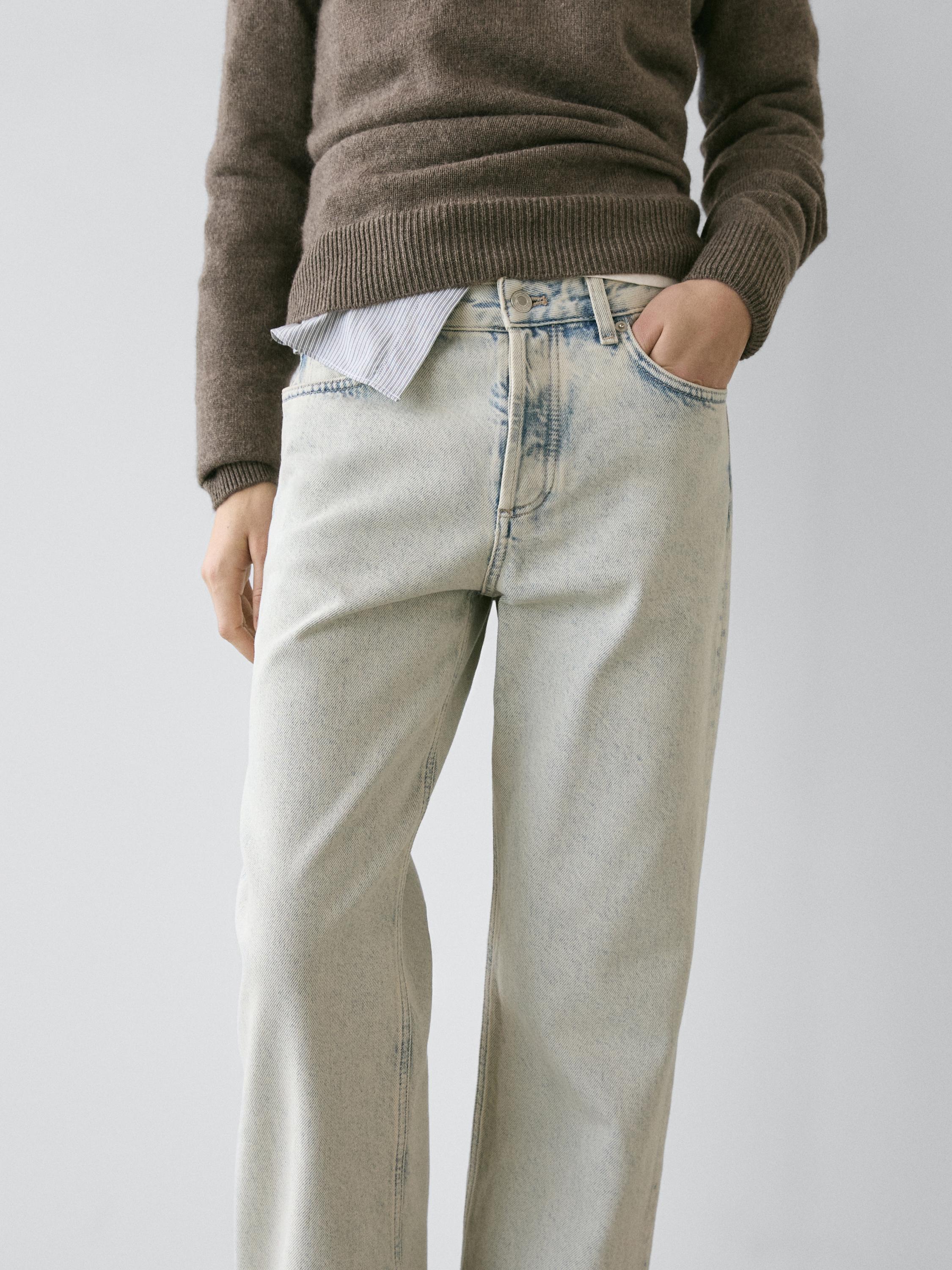 Mid-rise wide-leg jeans