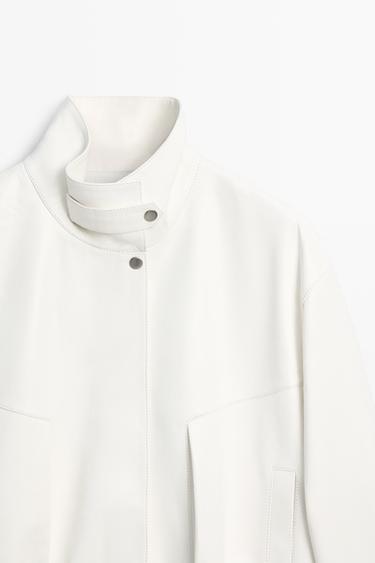 Nappa leather bomber jacket — WHITE 10