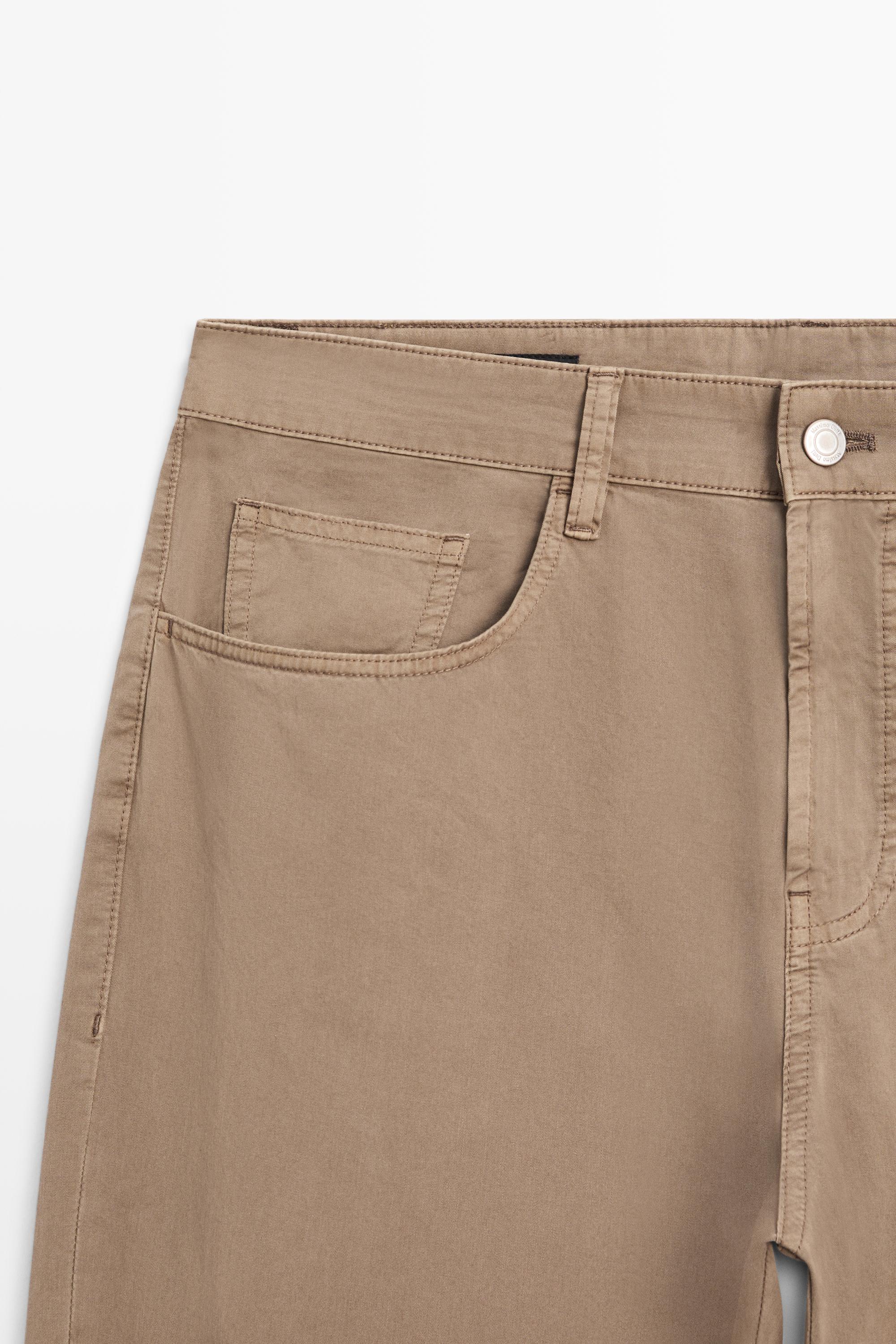 Barrel fit poplin denim-effect pants — OCHRE