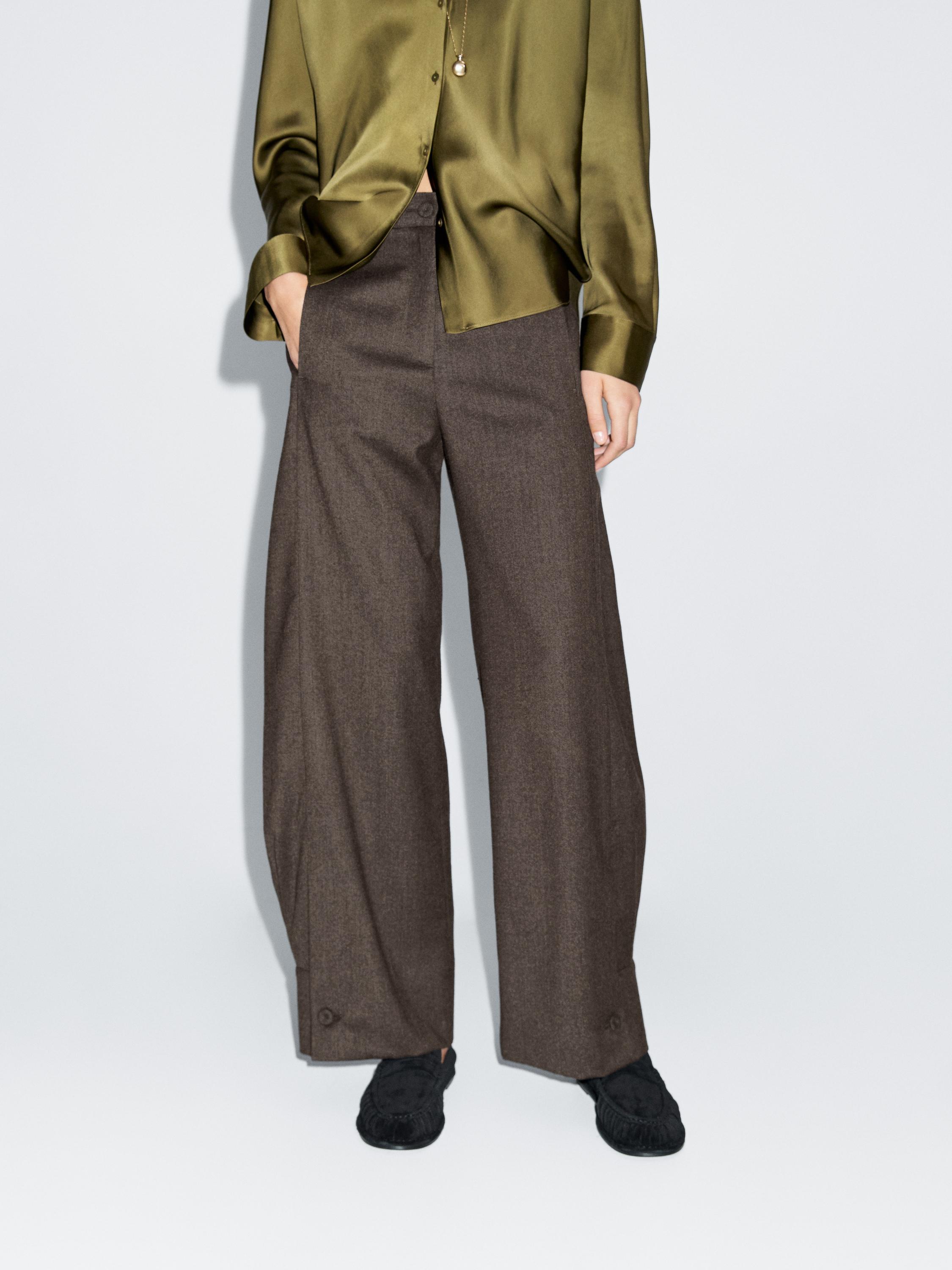 Pantalon barrel fit 100 % laine