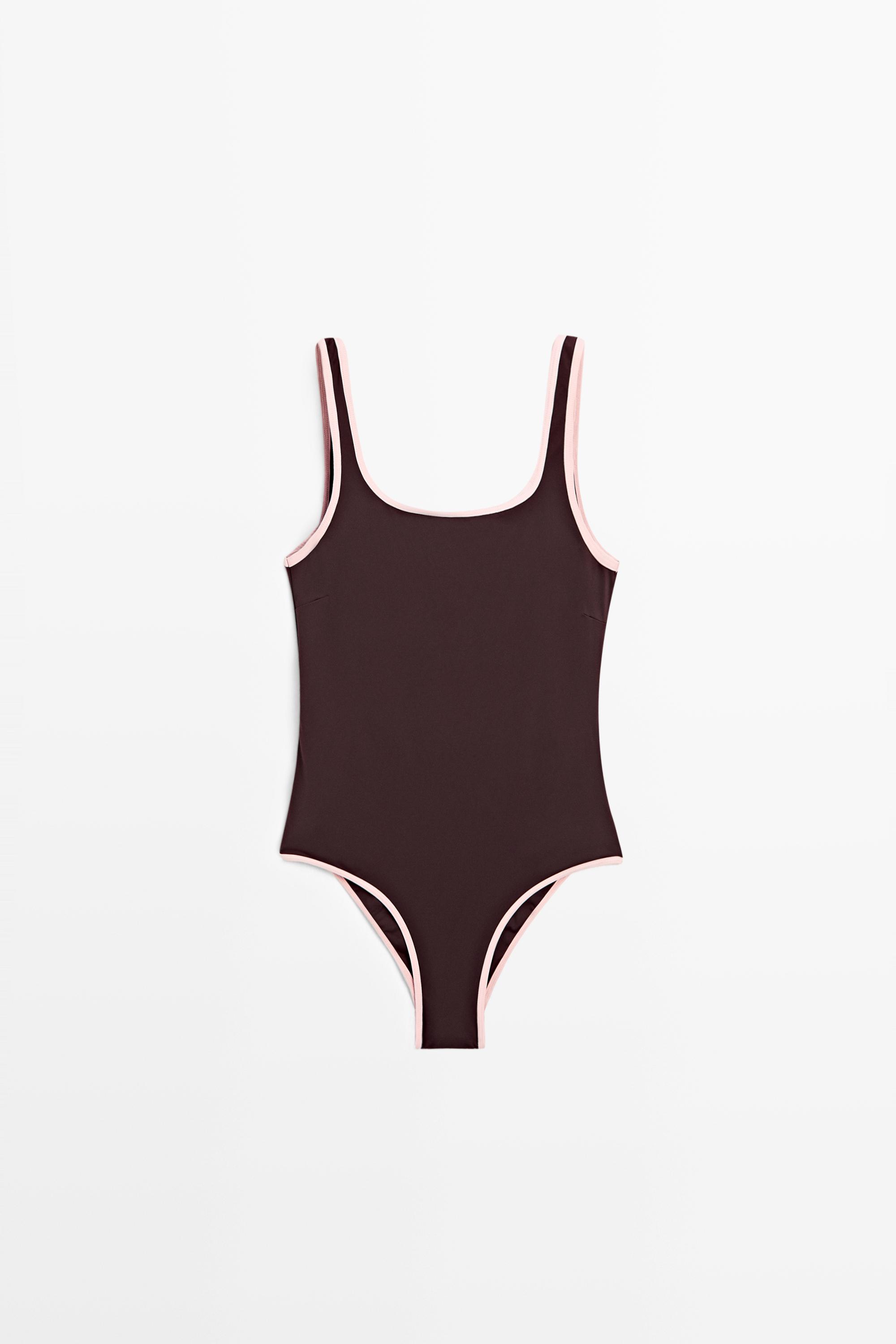 Contrast trim swimsuit