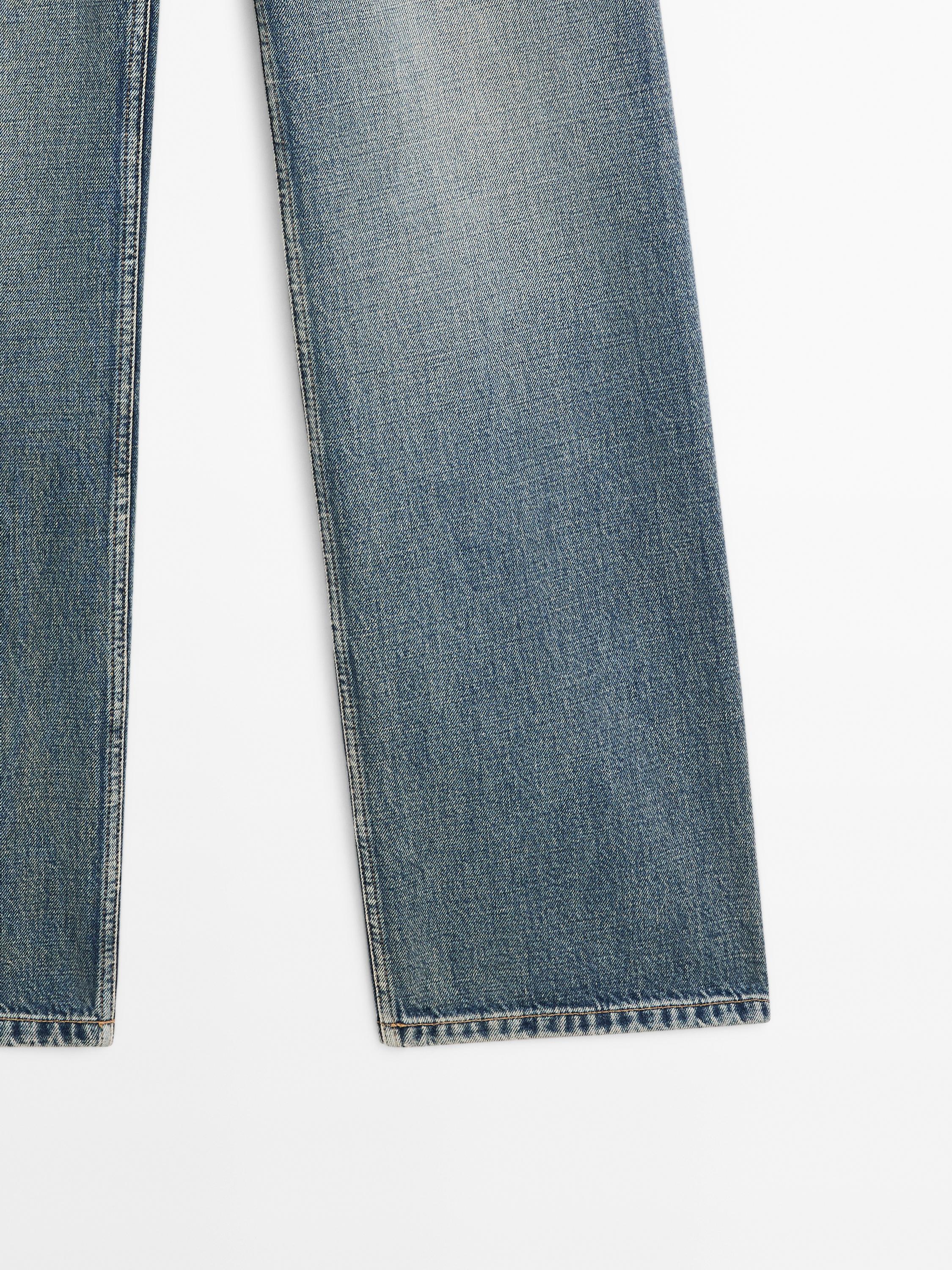 Mid-rise wide-leg cotton jeans