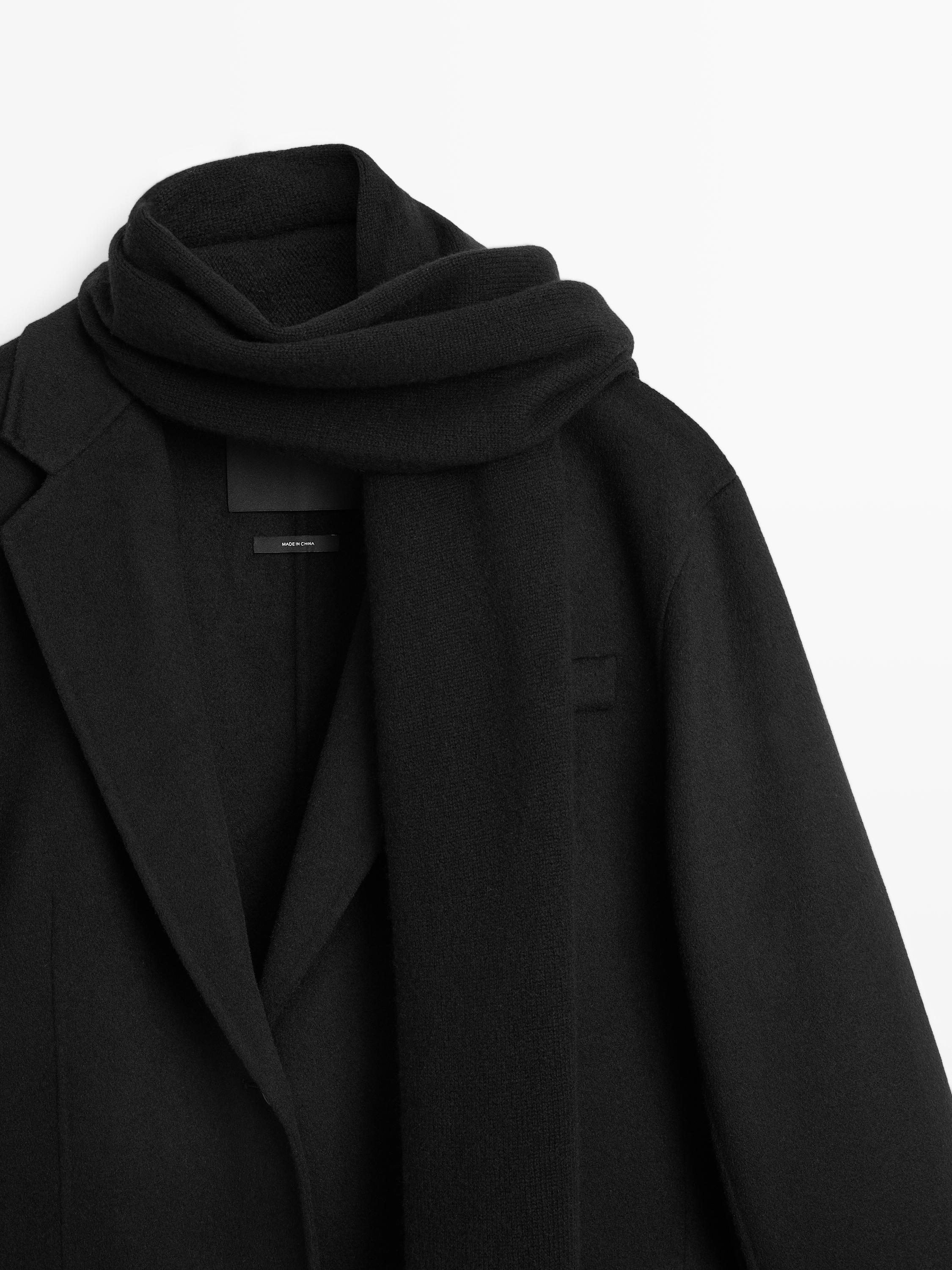 Wool blend blazer with scarf