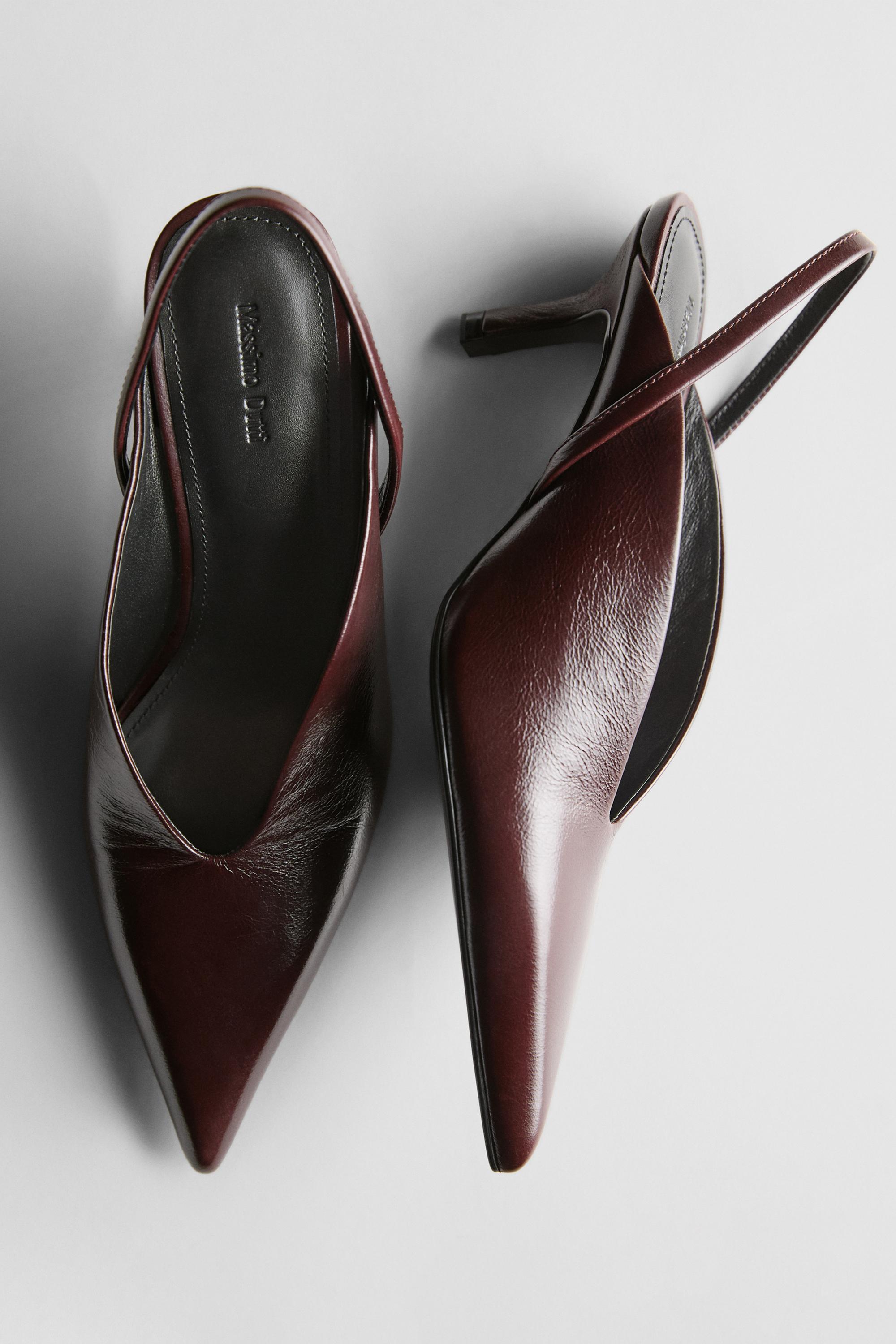 High-heel slingback shoes Burgundy Heel Shoes | Massimo Dutti High-heel slingback shoes Burgundy Heel Shoes | Massimo Dutti