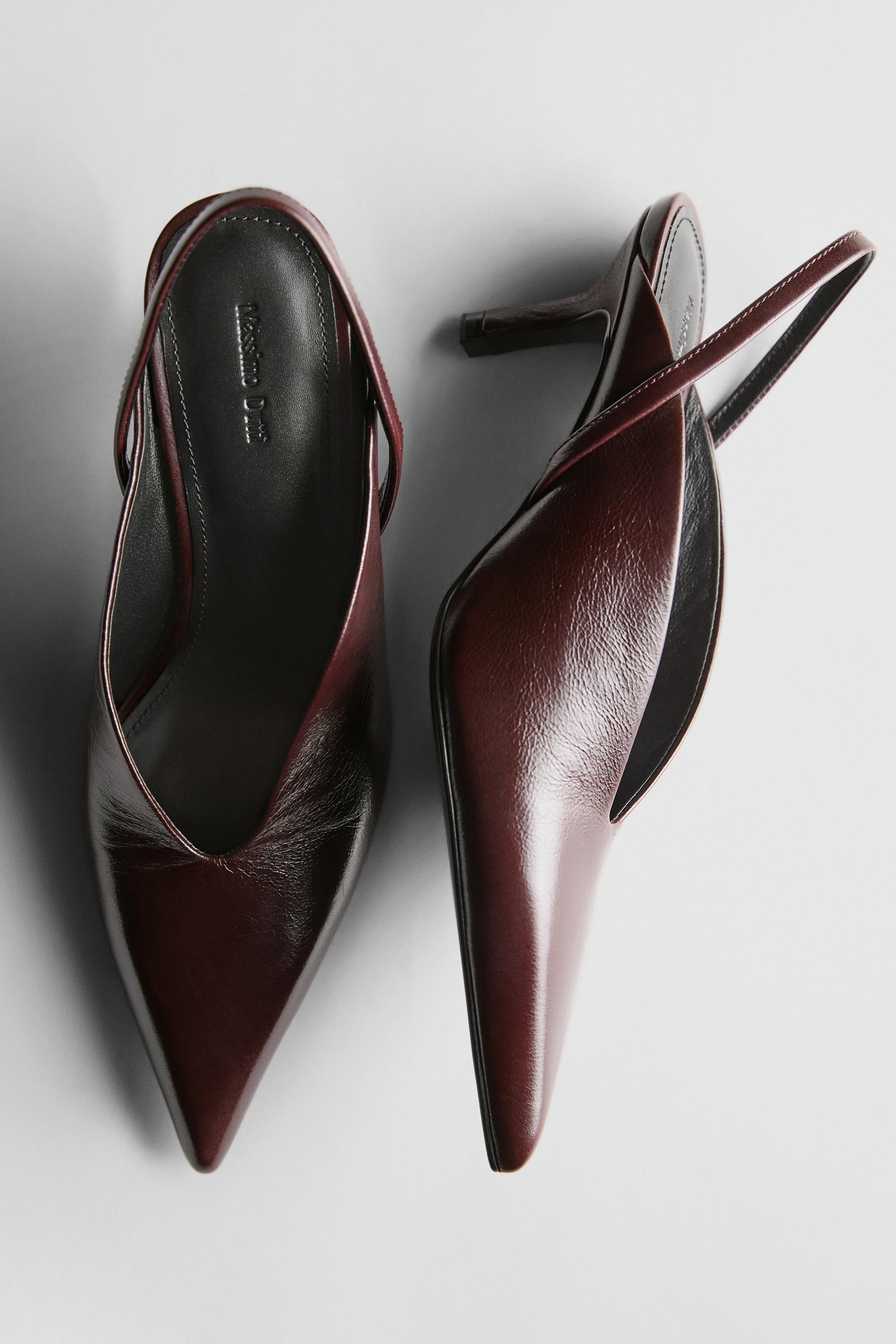 Zapato Tacón Destalonado - Burdeos - 41 - Massimo Dutti - Mujer
