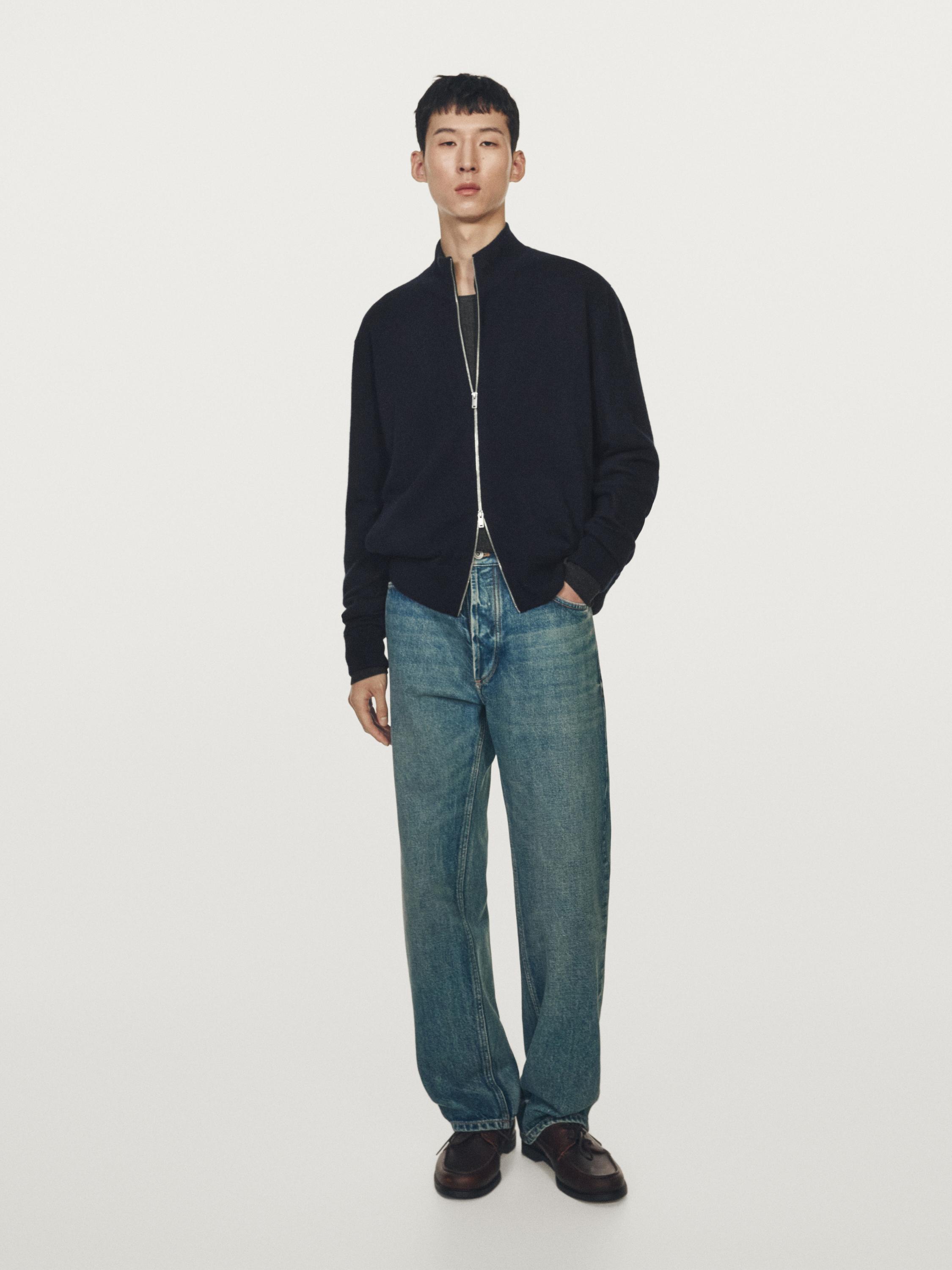 100% cashmere zip-up cardigan