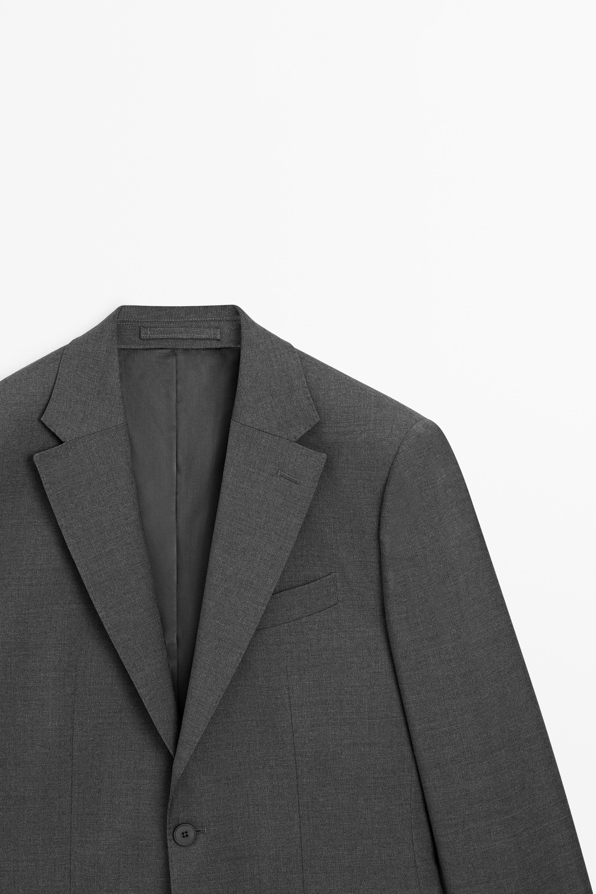 100% cool wool suit blazer — GREY