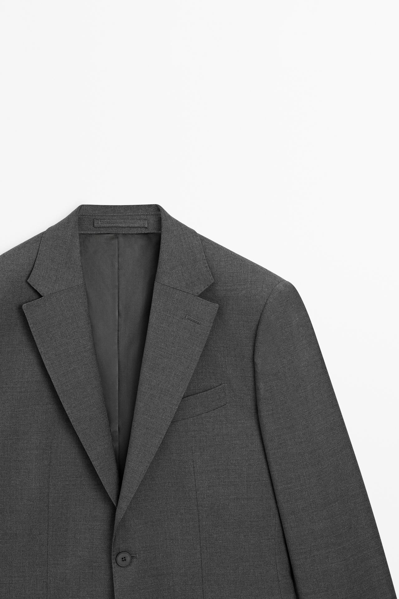 100% cool wool suit blazer — GREY