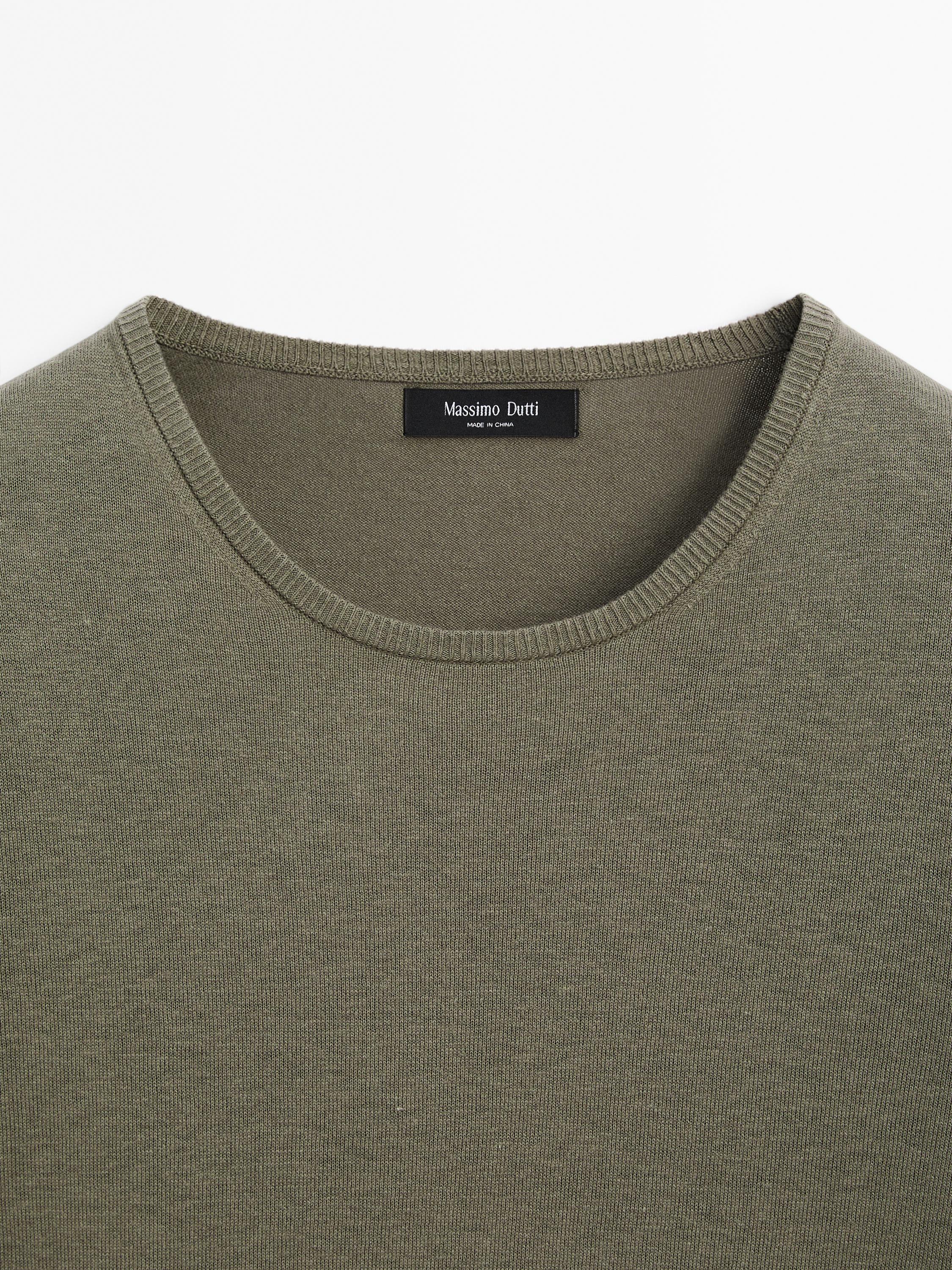 Cotton blend knit sweater