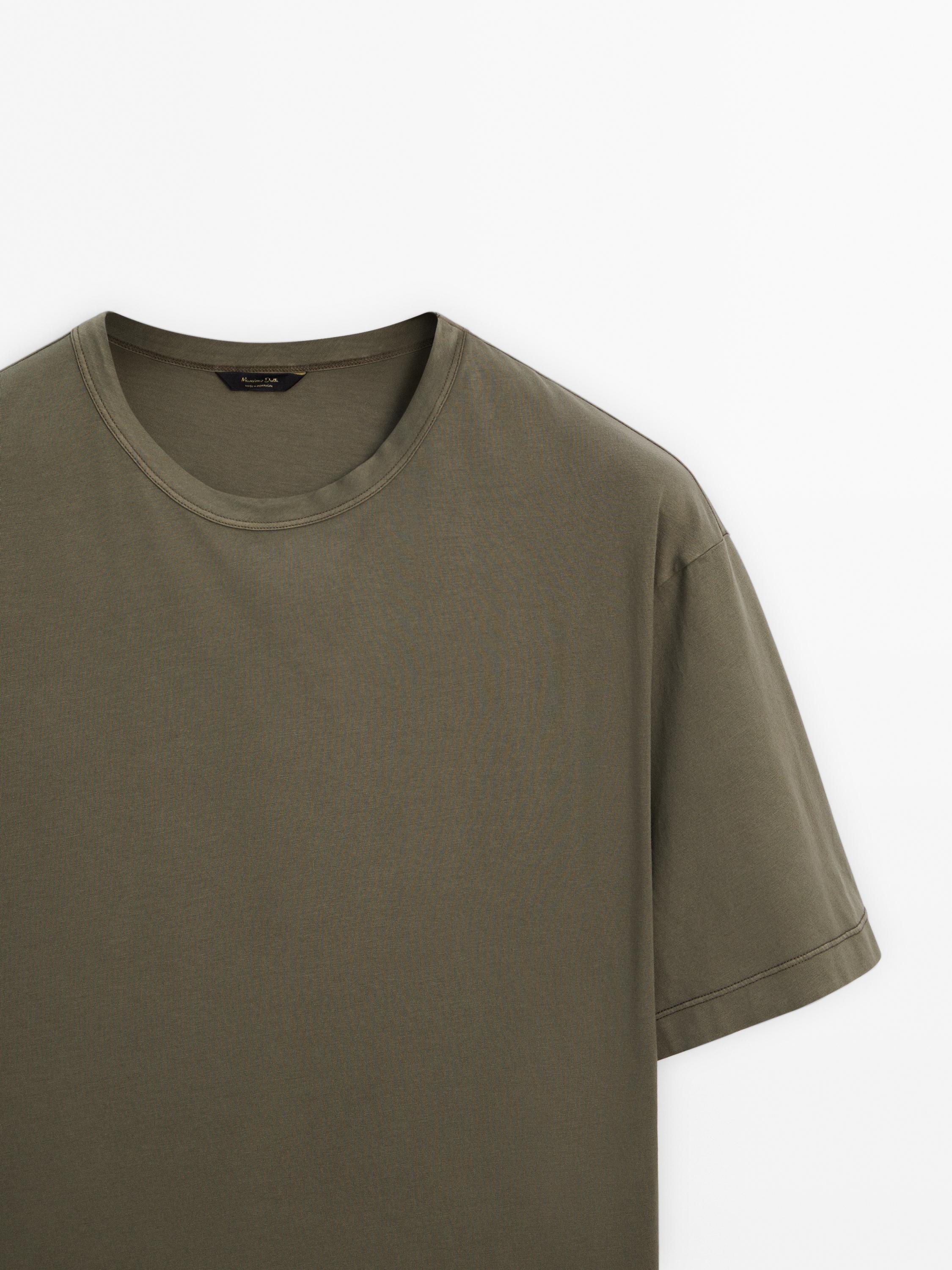 Dyed effect cotton T-shirt