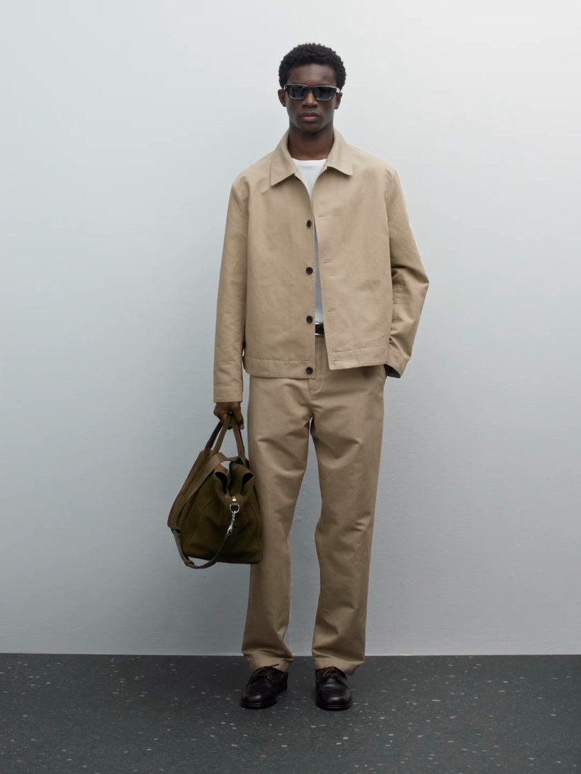 Pantalon regular coton mélangé