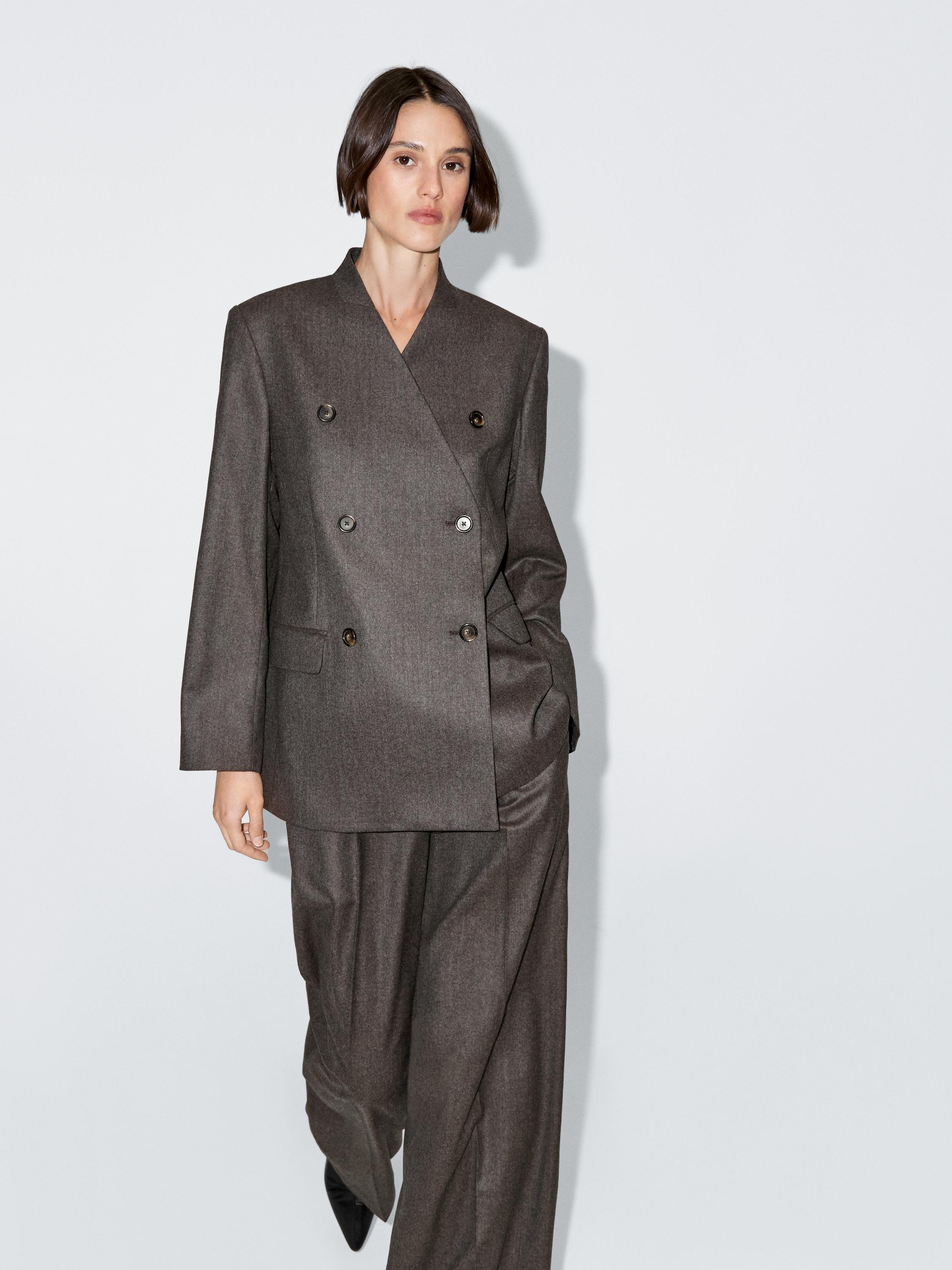 Veste de tailleur chinée 100 % laine