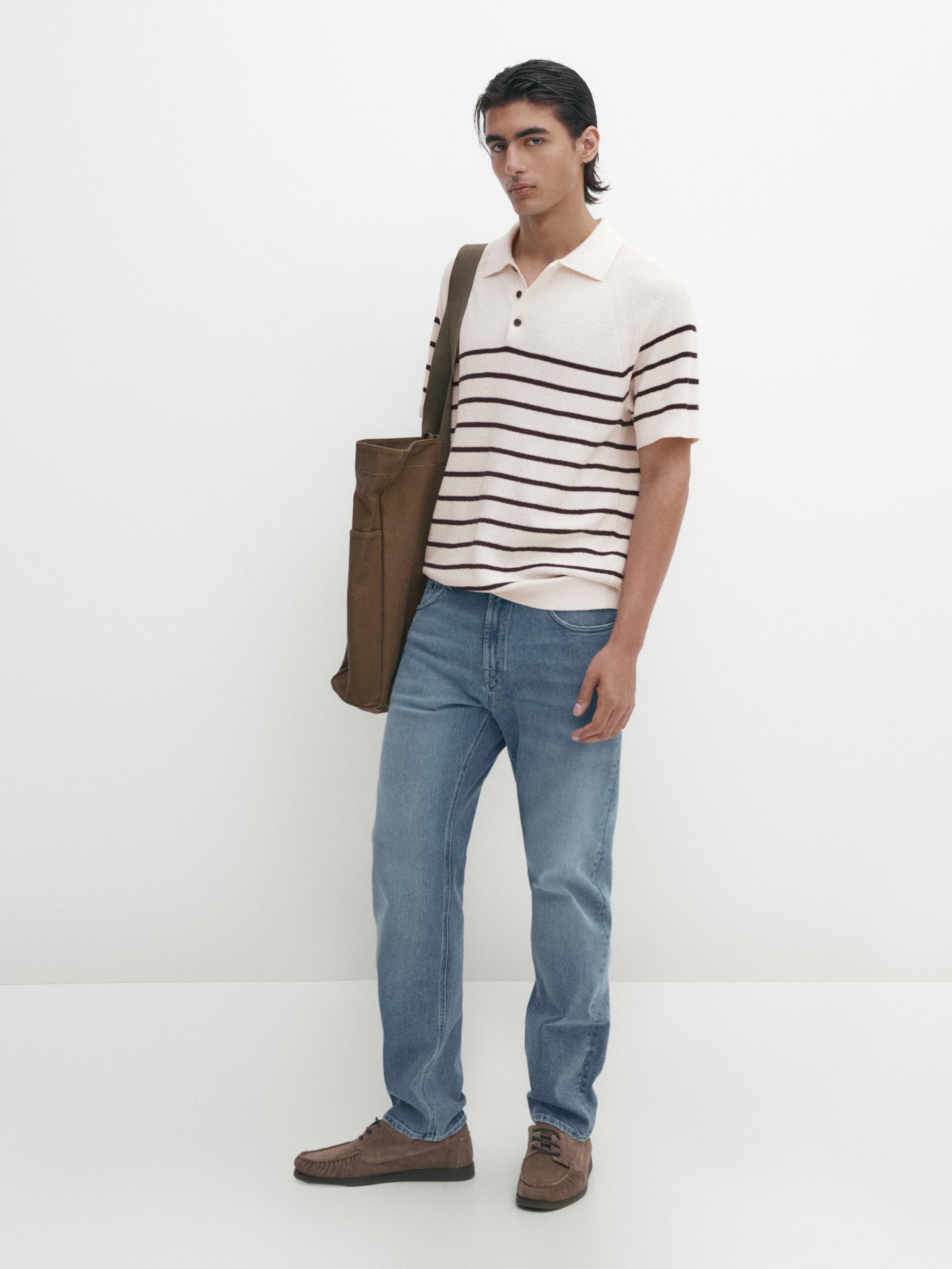 Short sleeve knit polo shirt