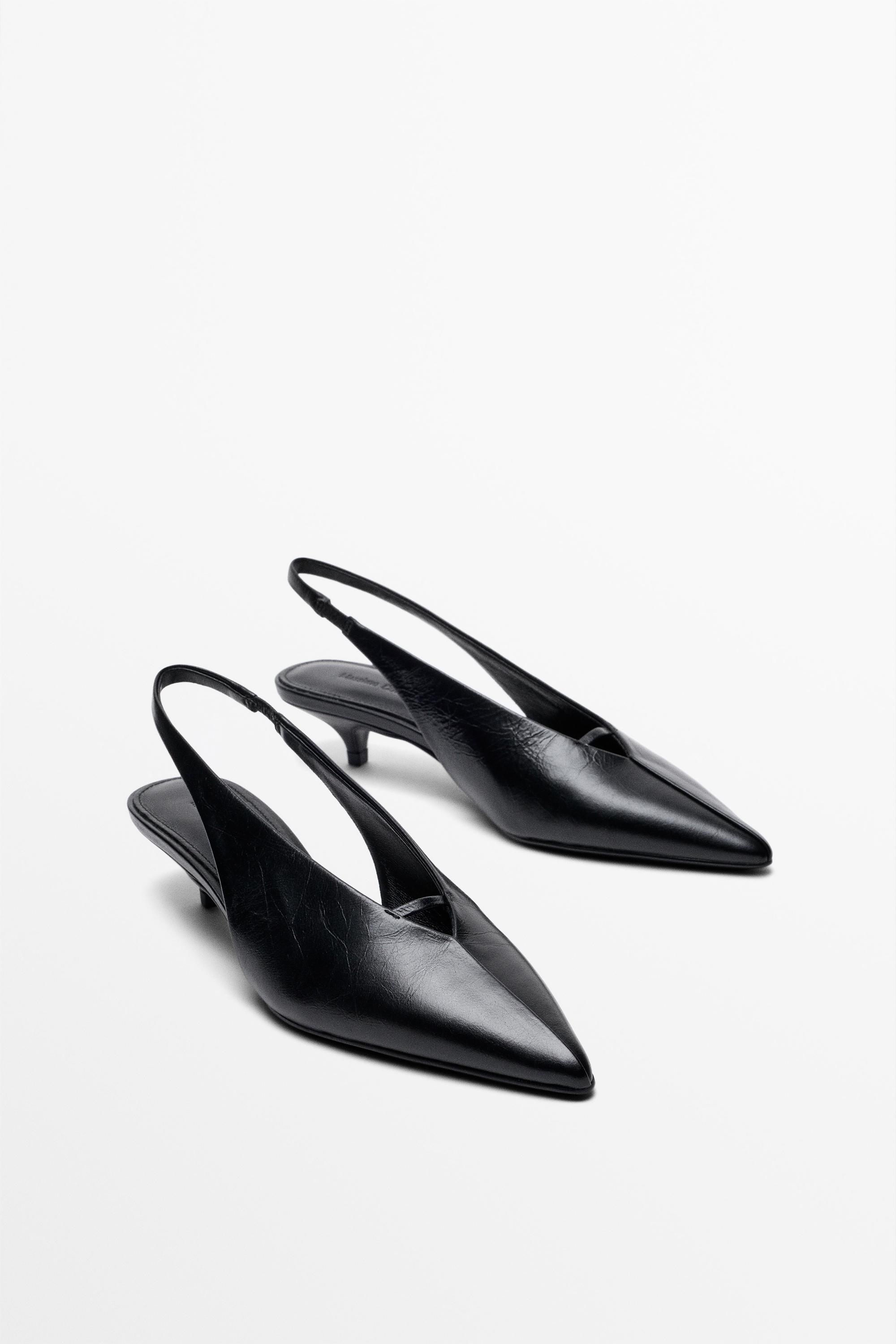 Slingback heels — BLACK