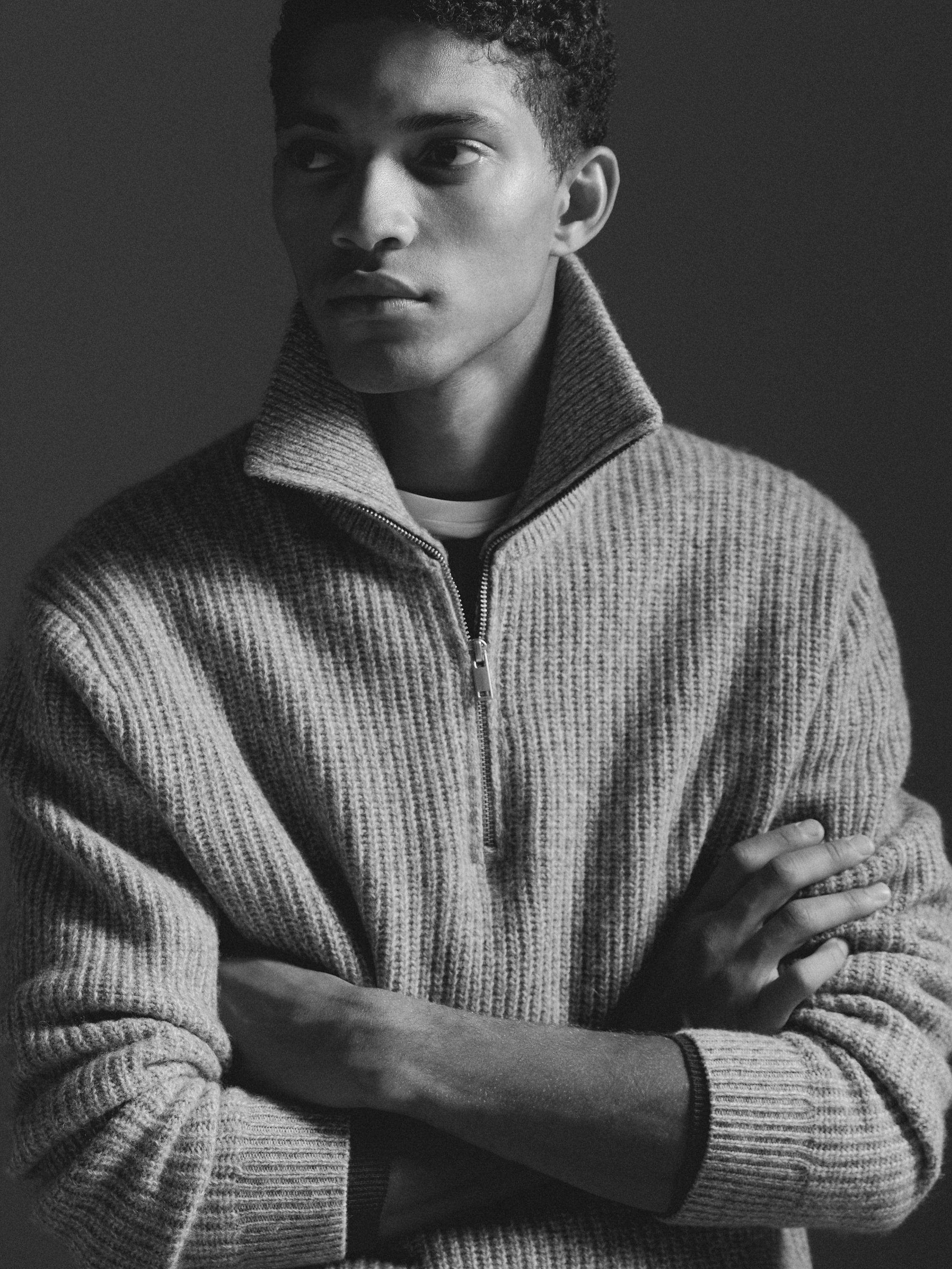 100% wool mock neck jumper