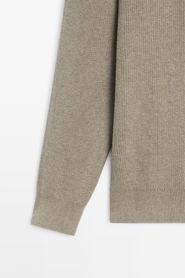 100% cotton ribbed knit cardigan — MARINE GREEN 7