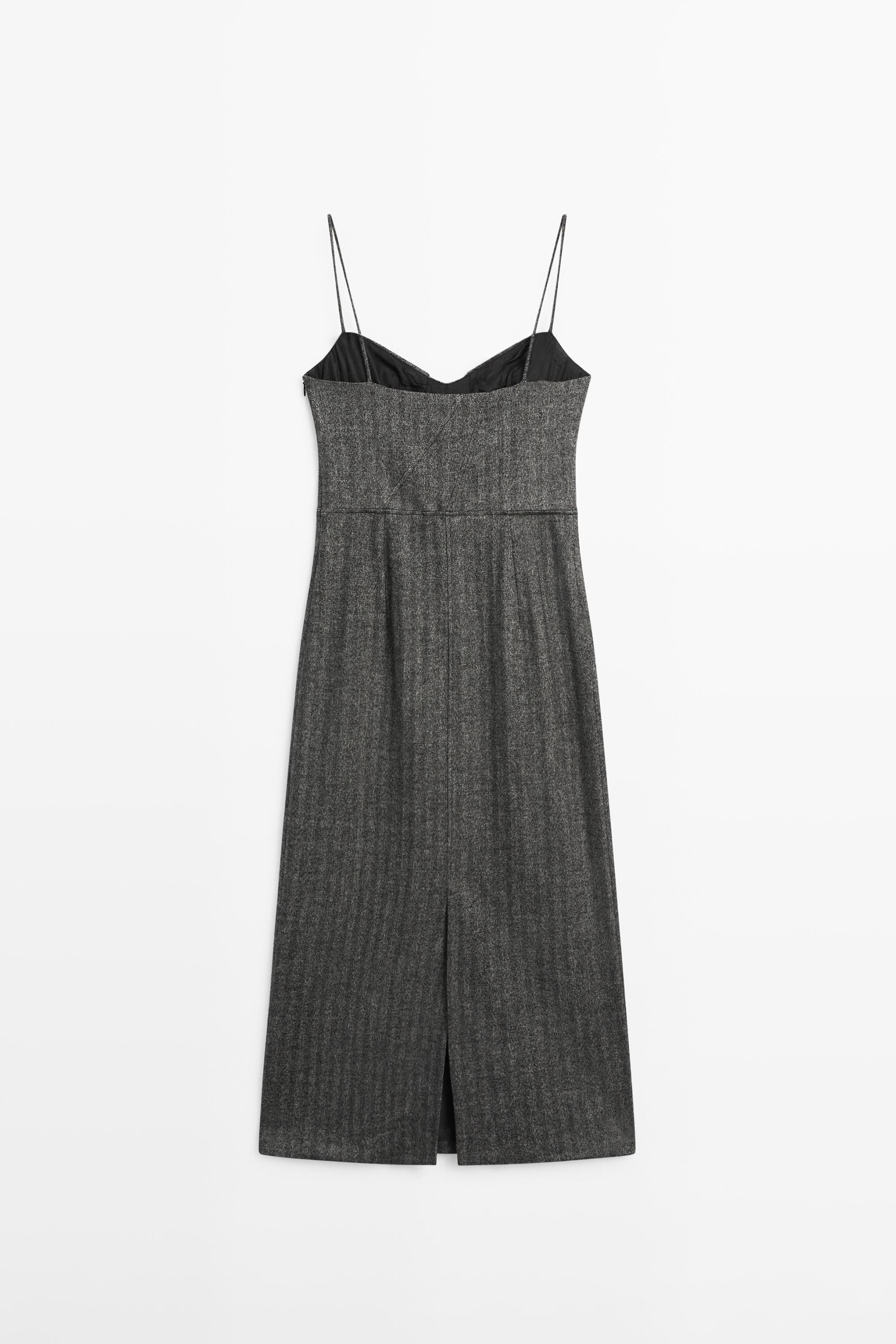 Strappy midi dress — CHARCOAL