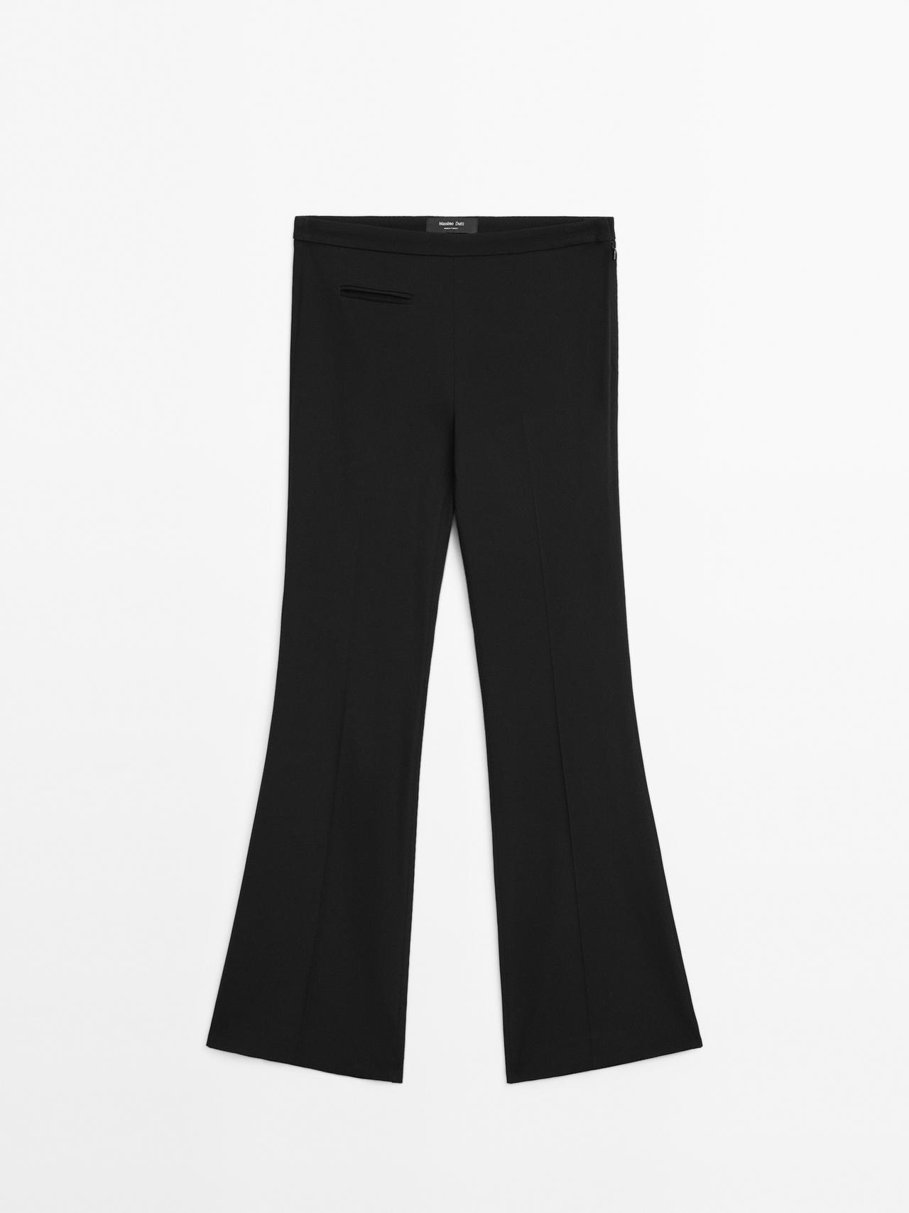 Massimo Dutti - Dame - Trompetbukser Med Lommedetalje - Sort - 38