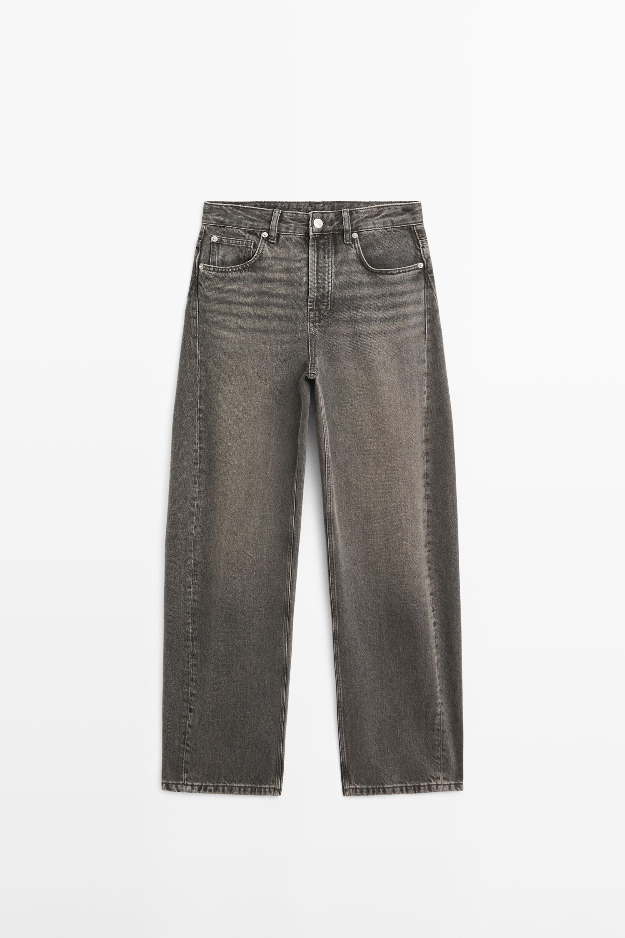 Mid-rise balloon fit jeans — NATURAL GREY