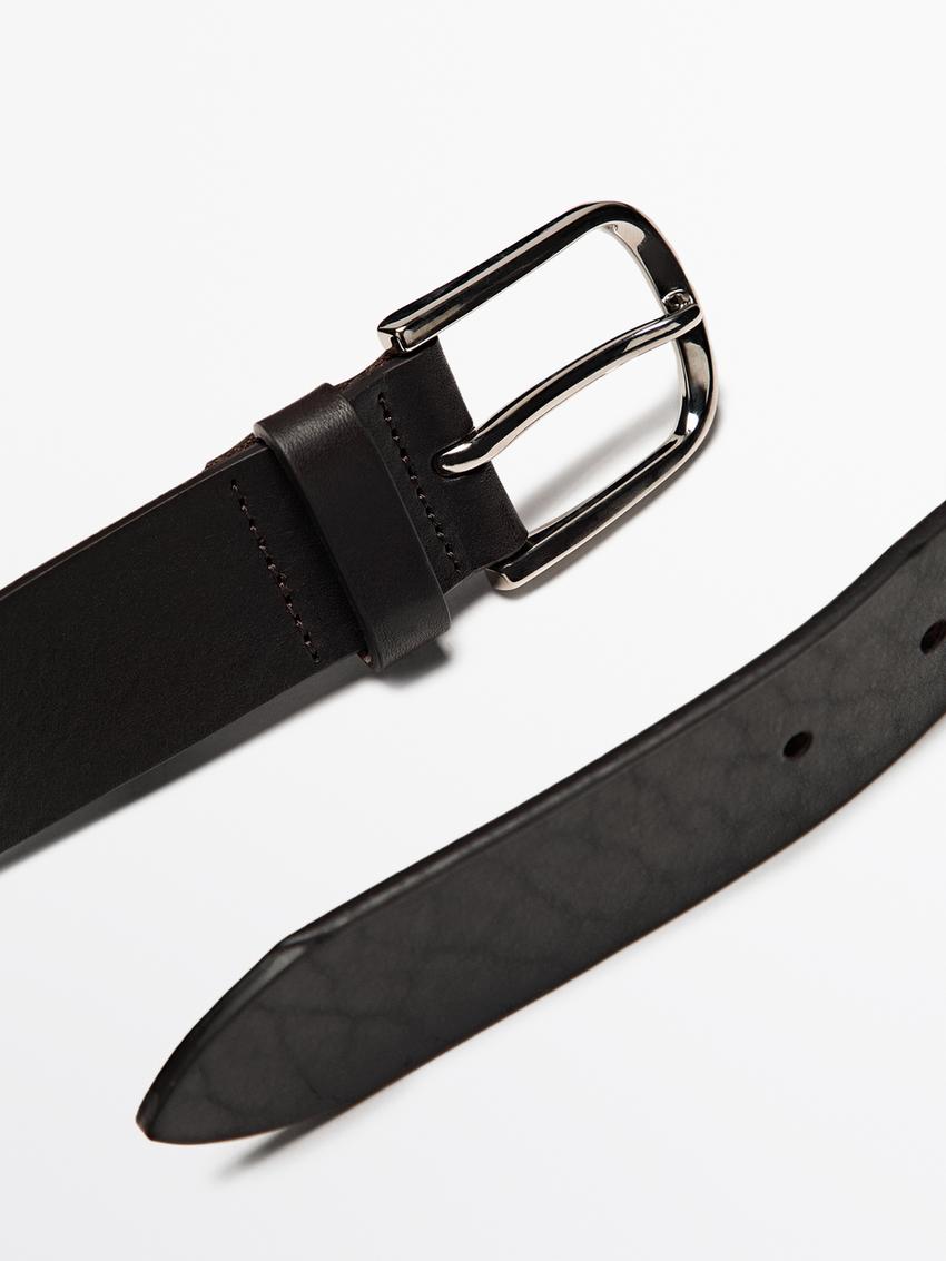 Cinturón piel napa · Marrón · Cinturones | Massimo Dutti