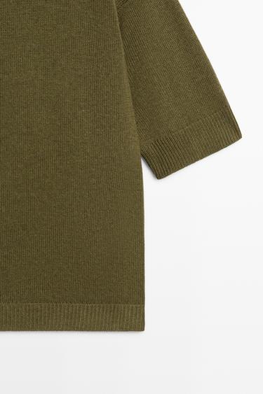 Wool knit sweater with mock turtleneck — OLIVE 6