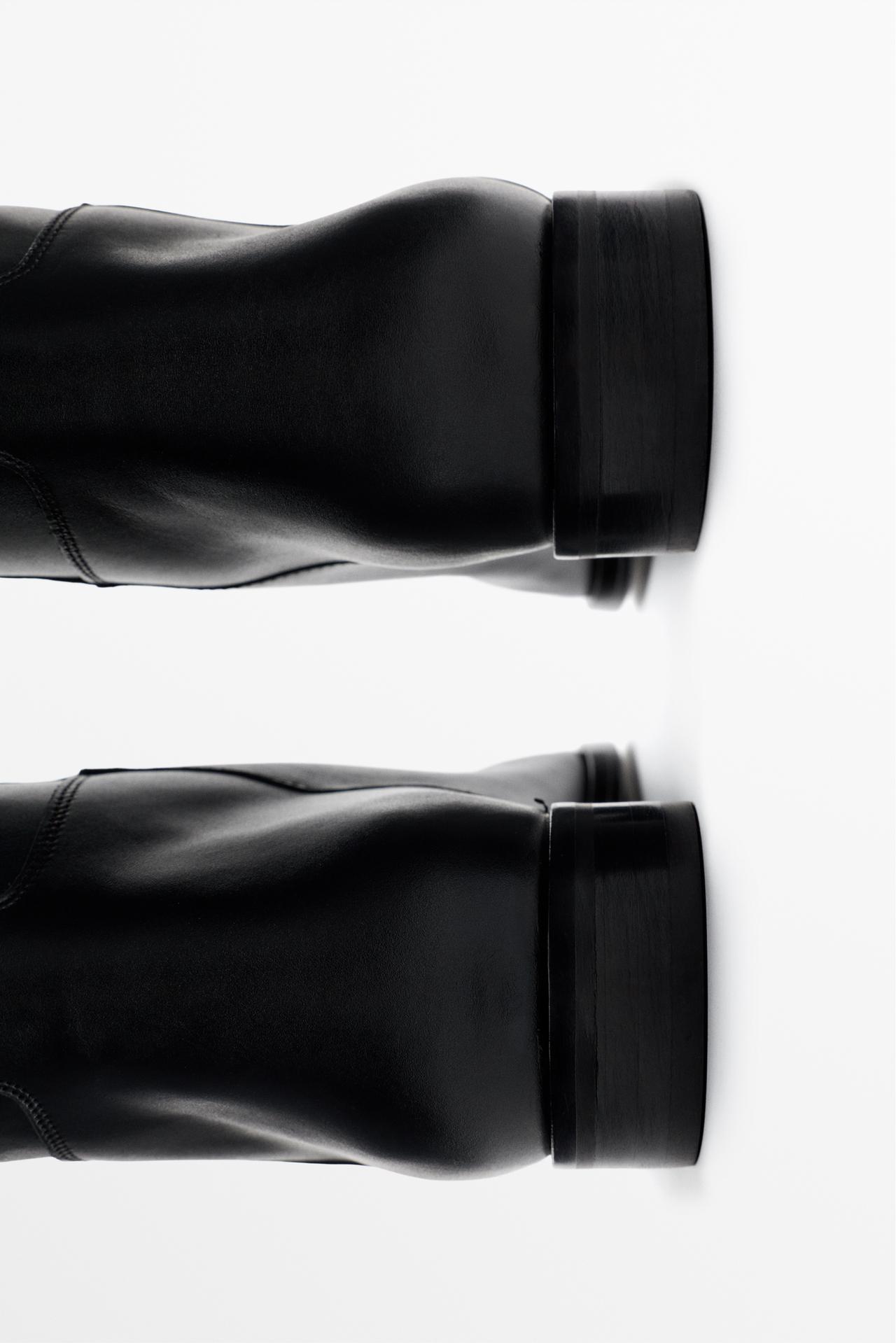 Knee-high leather boots - Made in Spain — BLACK
