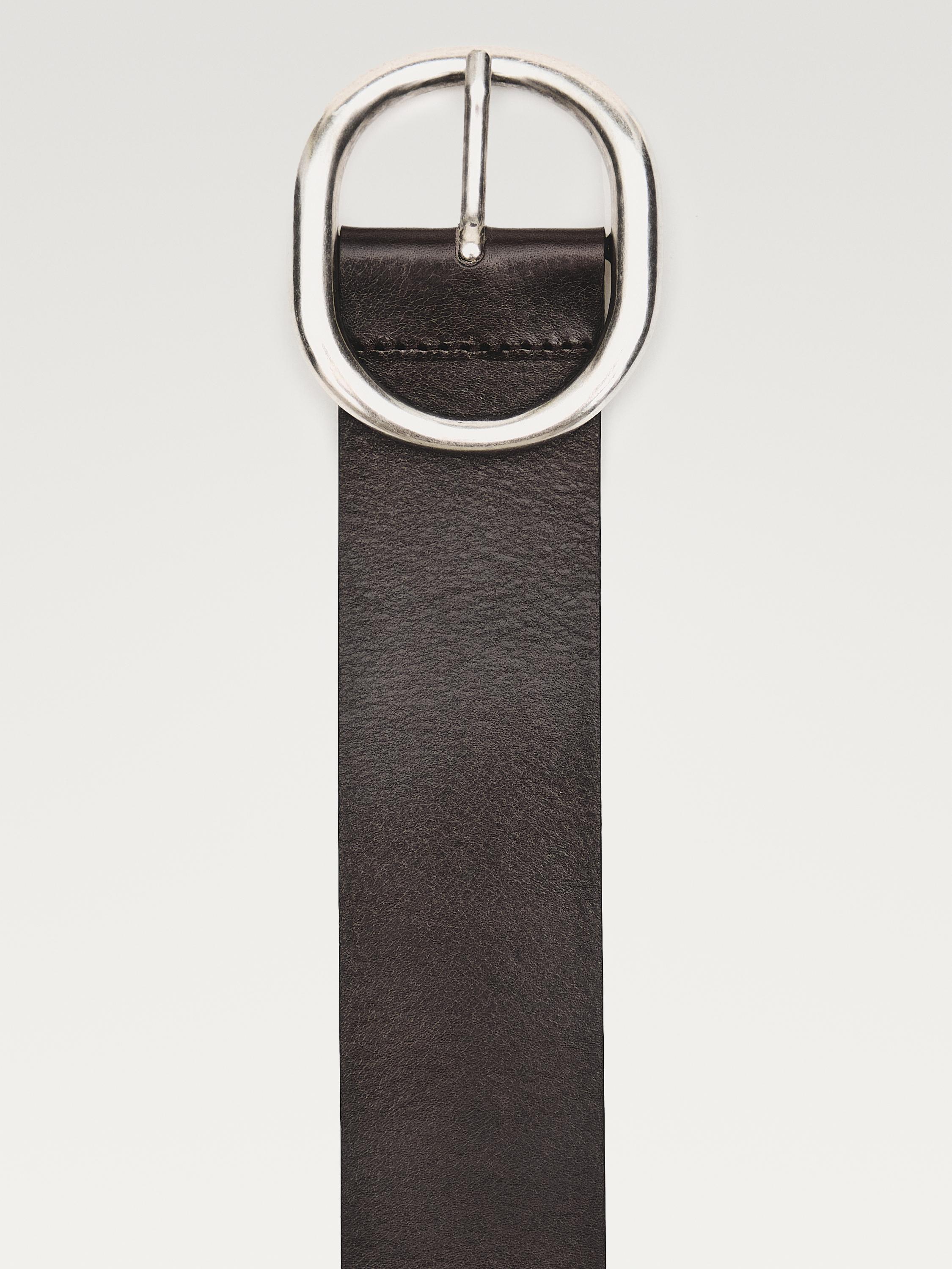 Wide nappa leather belt