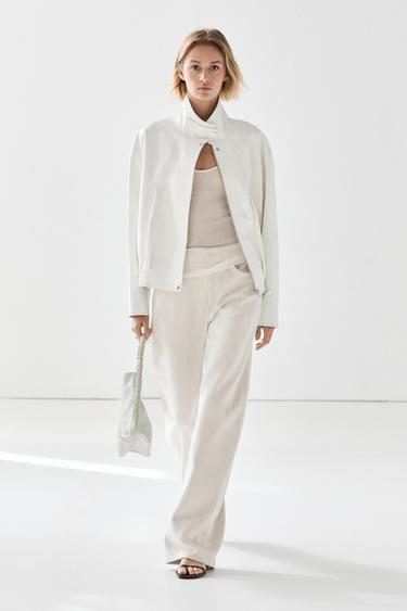 Nappa leather bomber jacket — WHITE 6