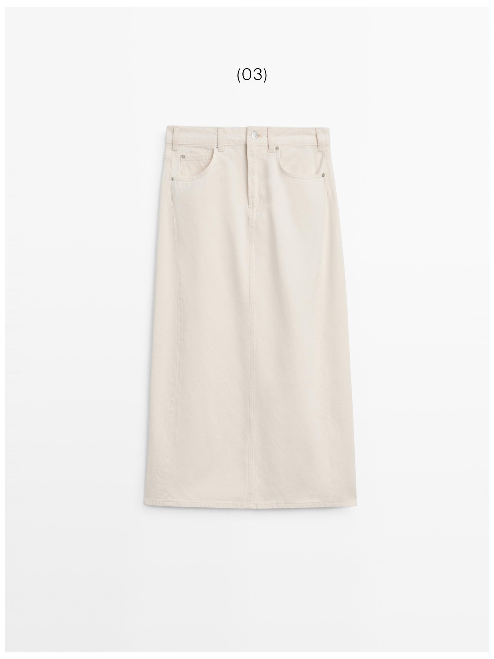Barrel fit denim midi skirt — CREAM