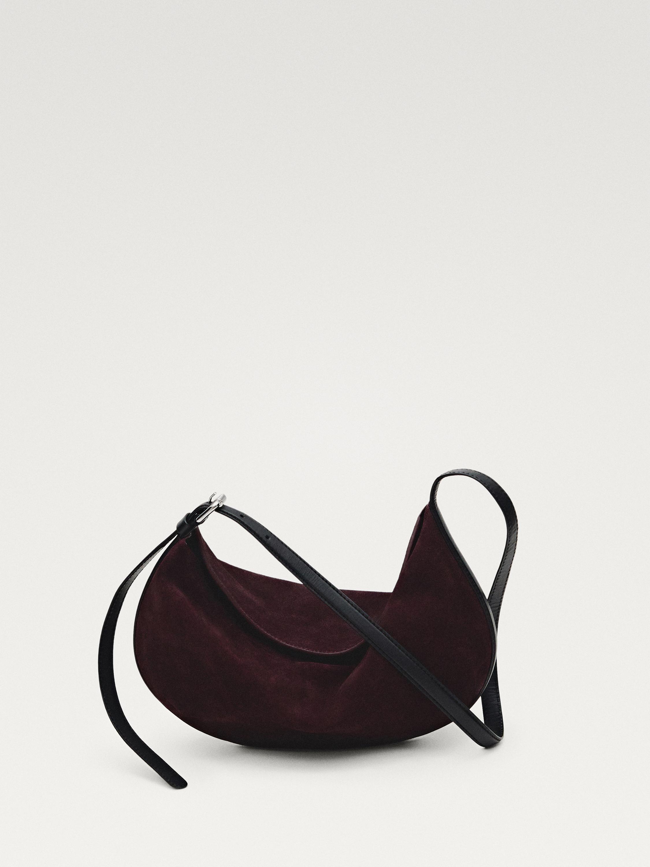 Split suede shoulder bag