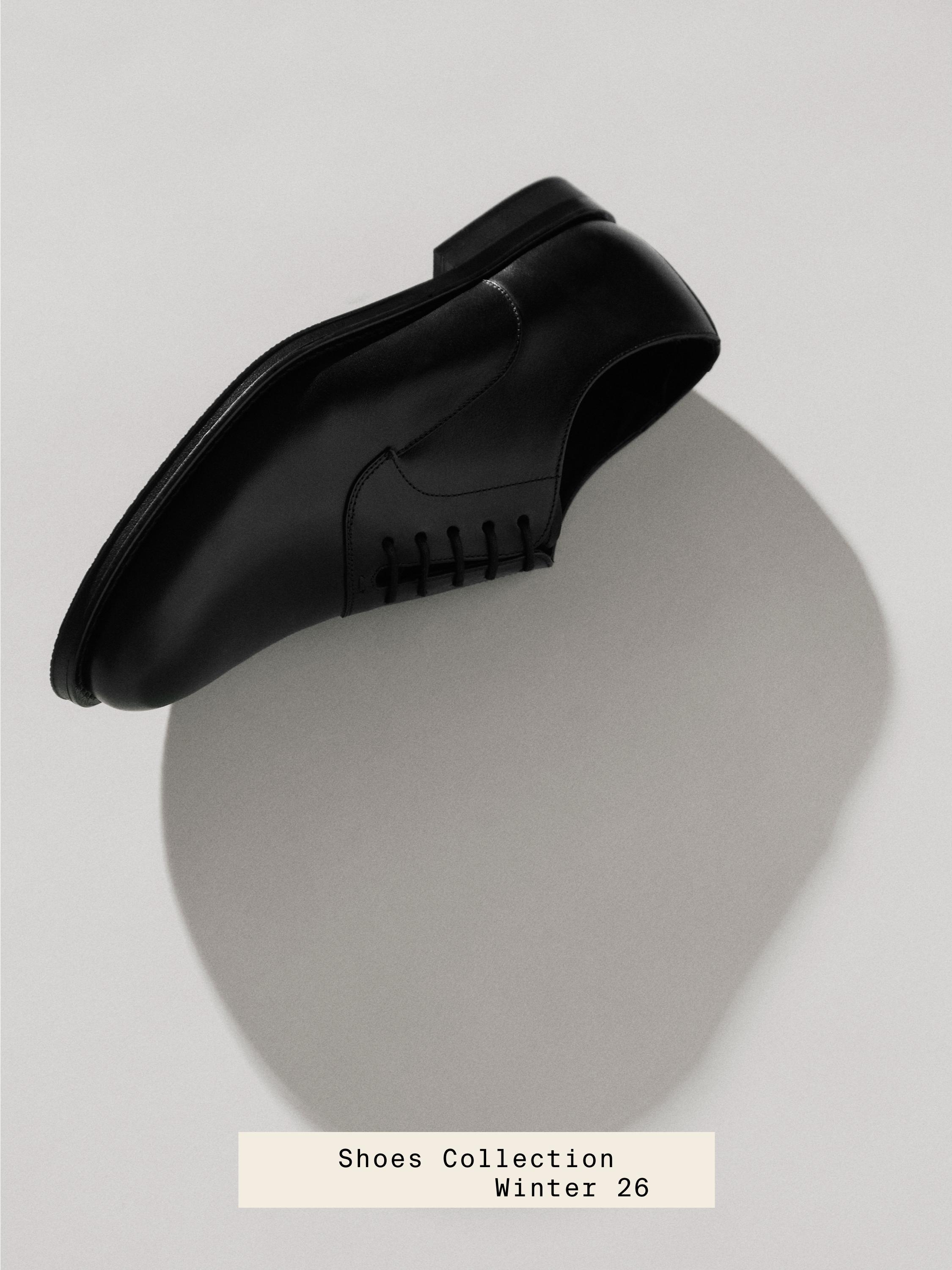 Smart leather shoes — BLACK