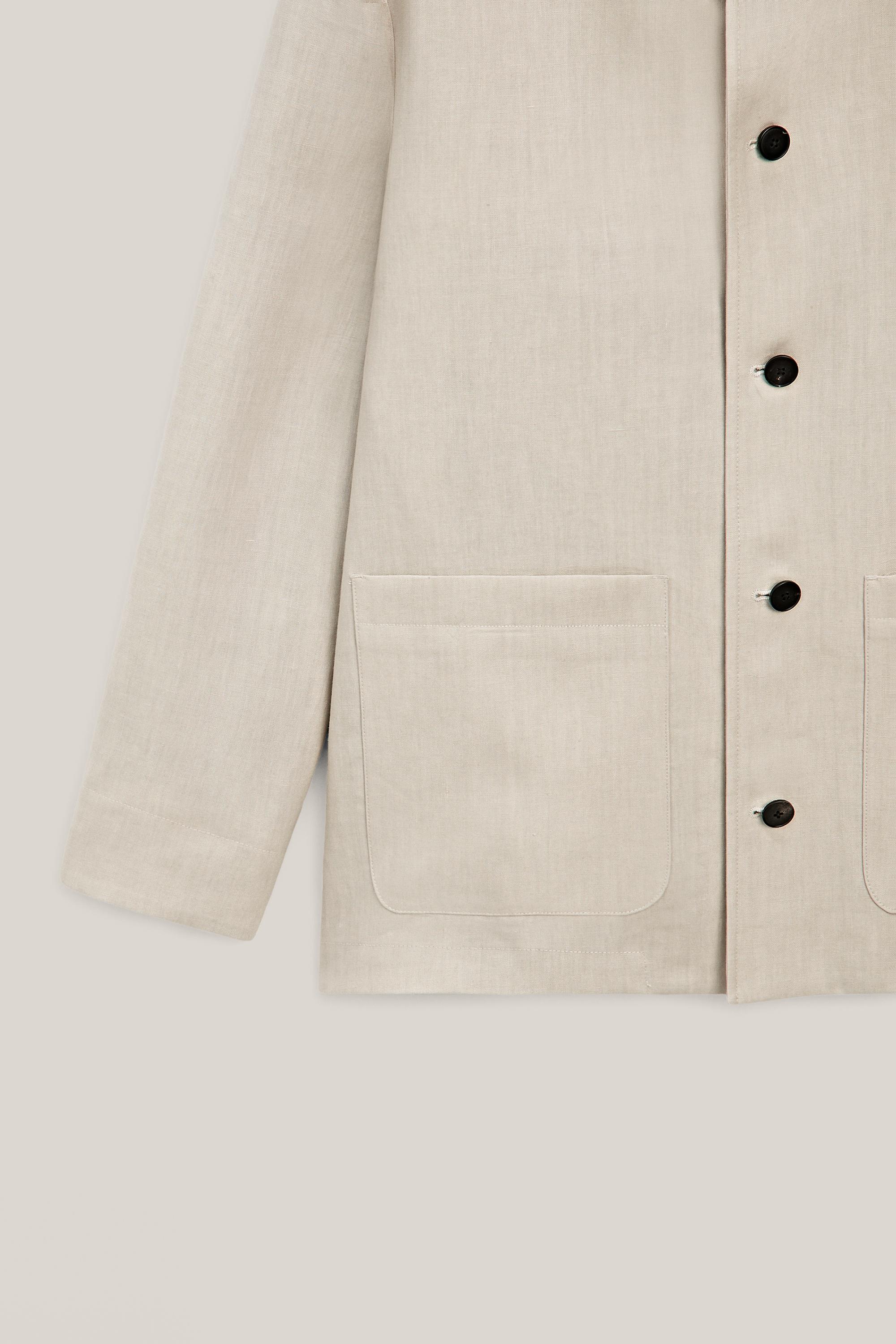 High neck linen jacket - LIMITED EDITION — SAND