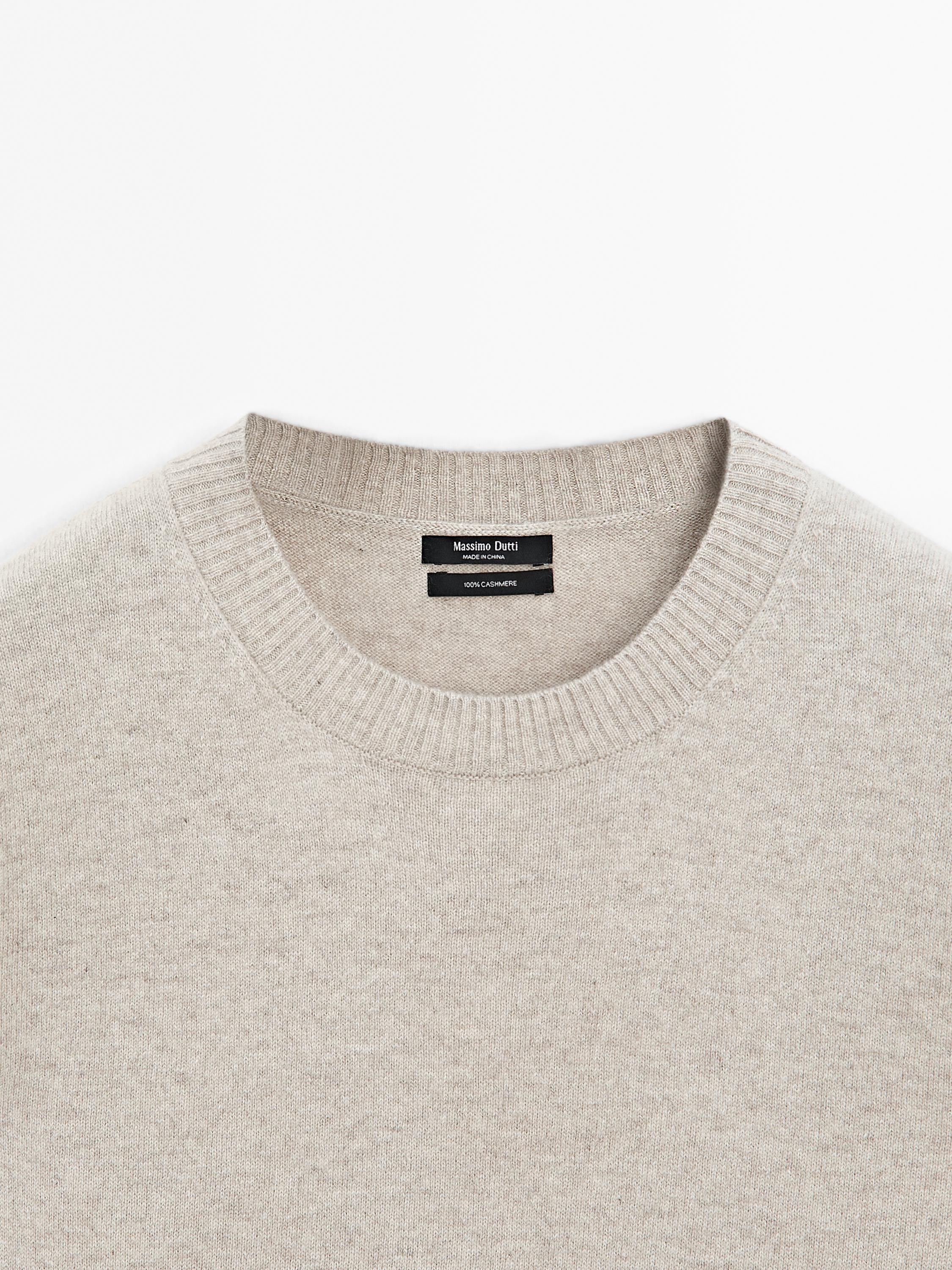 100% cashmere crew neck sweater