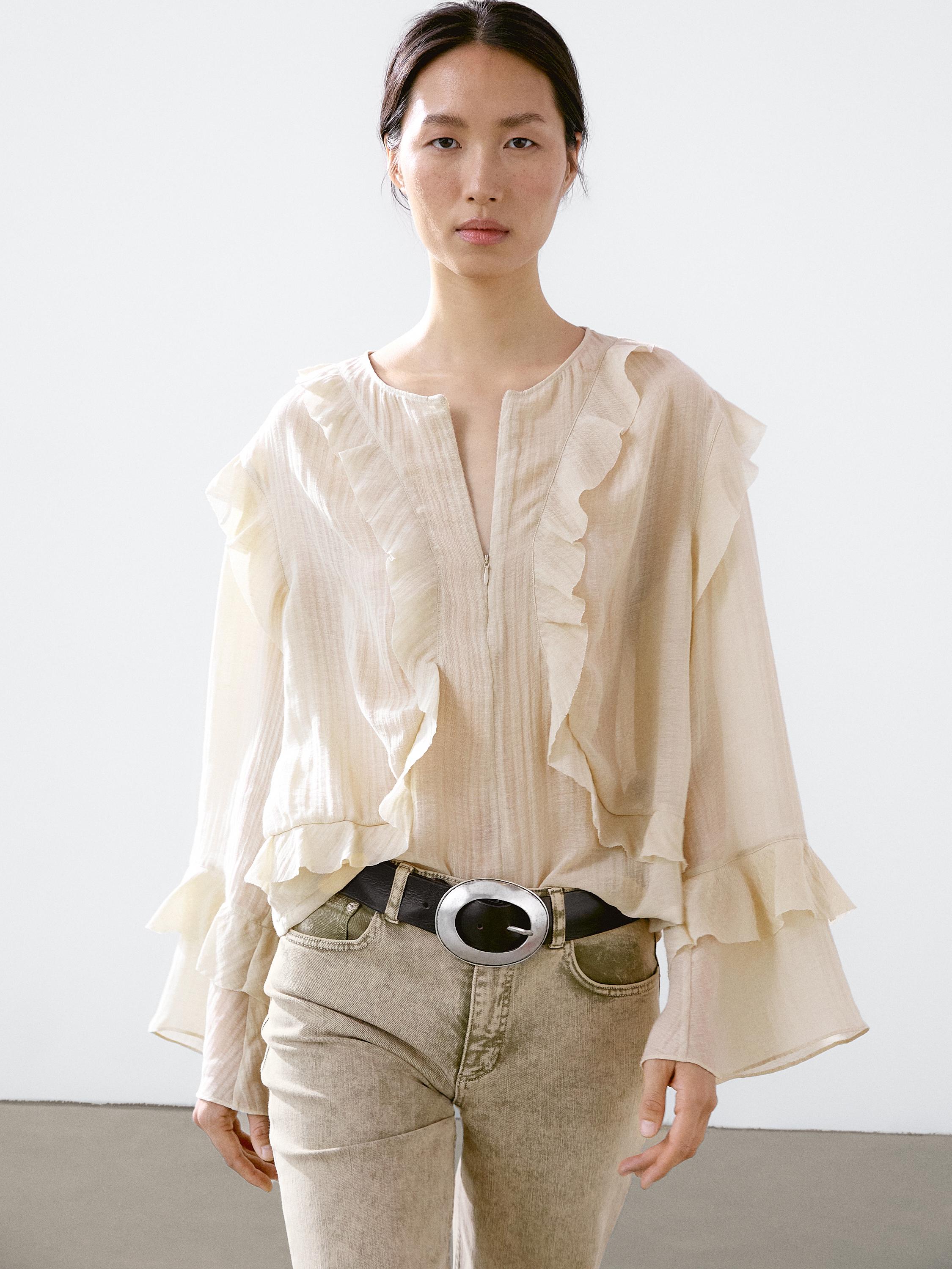 Blouse fluide à volants