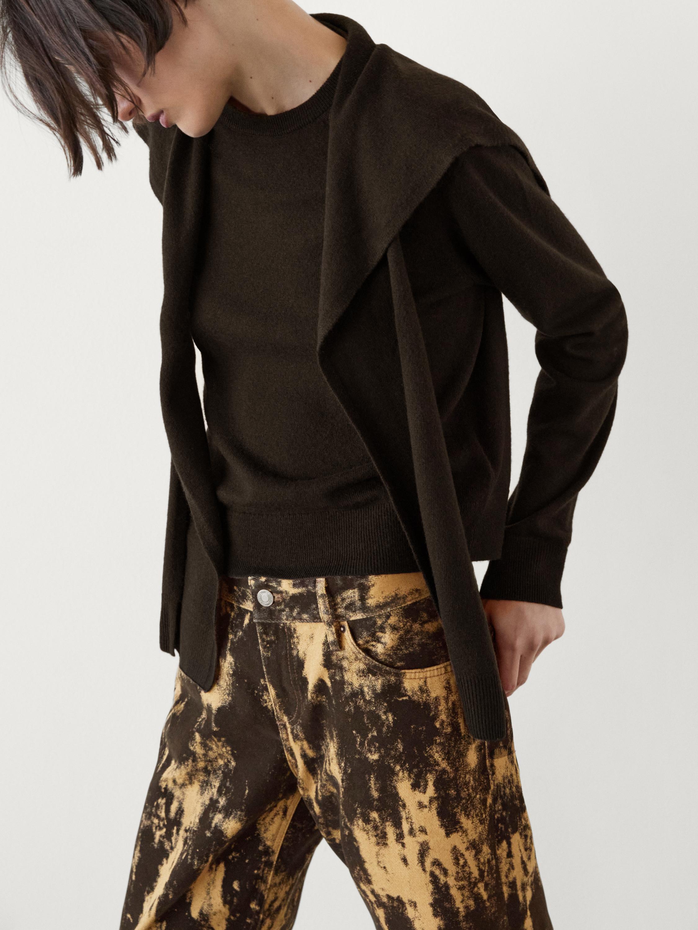 Jean straigth floqué en coton