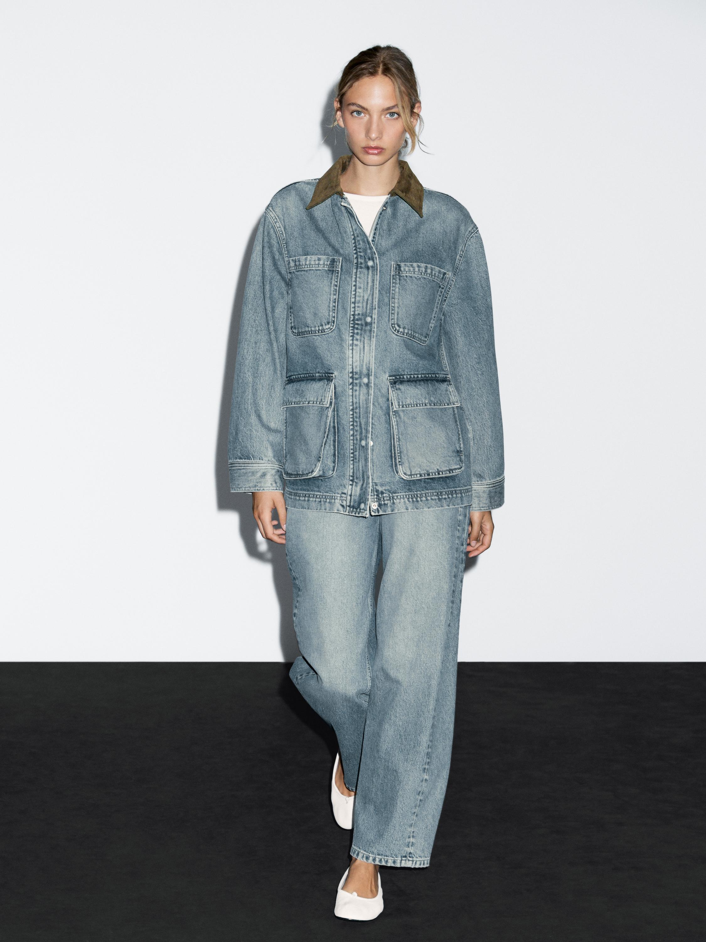 Chaqueta denim bolsillos