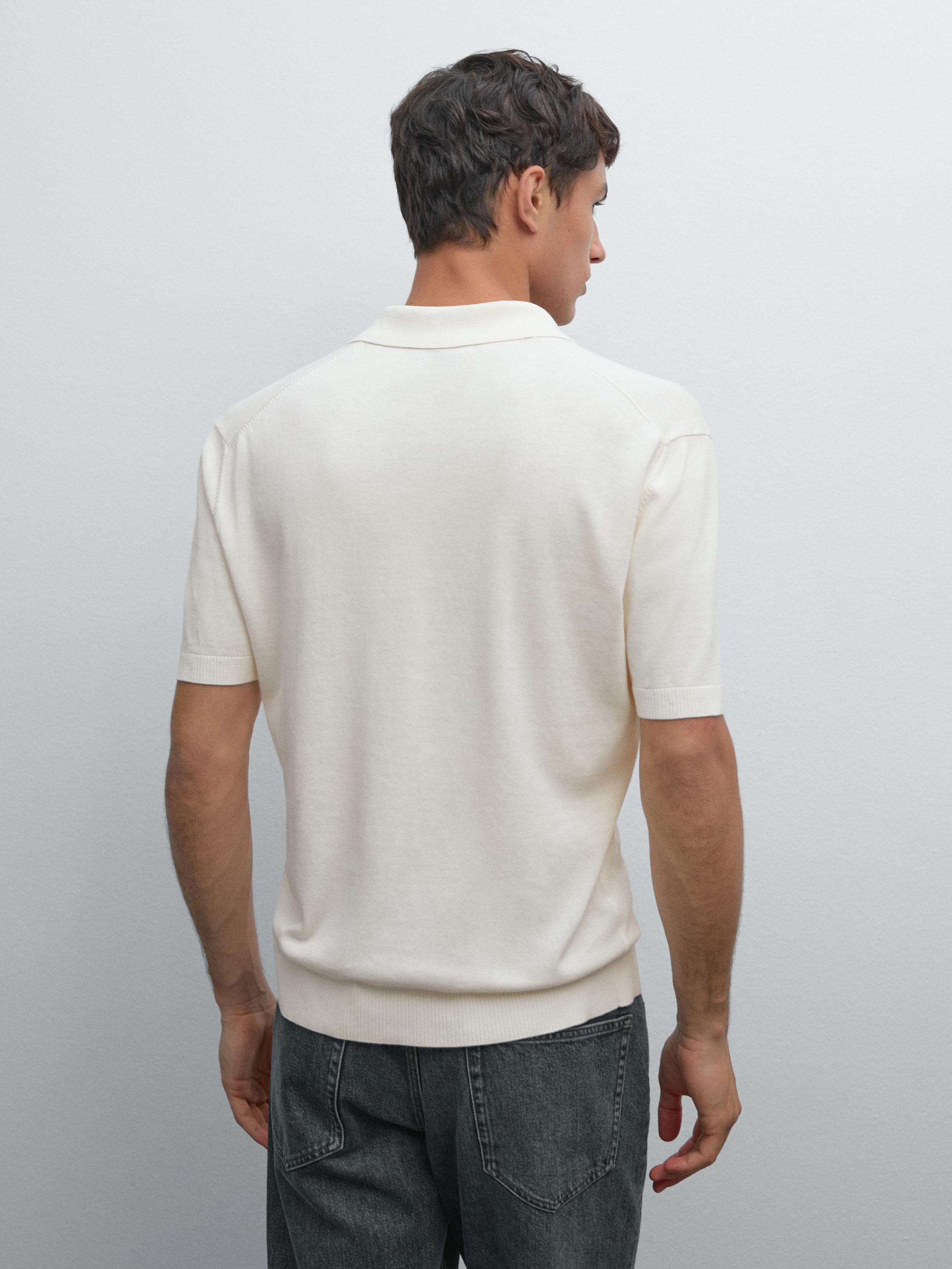 Short sleeve knit polo shirt