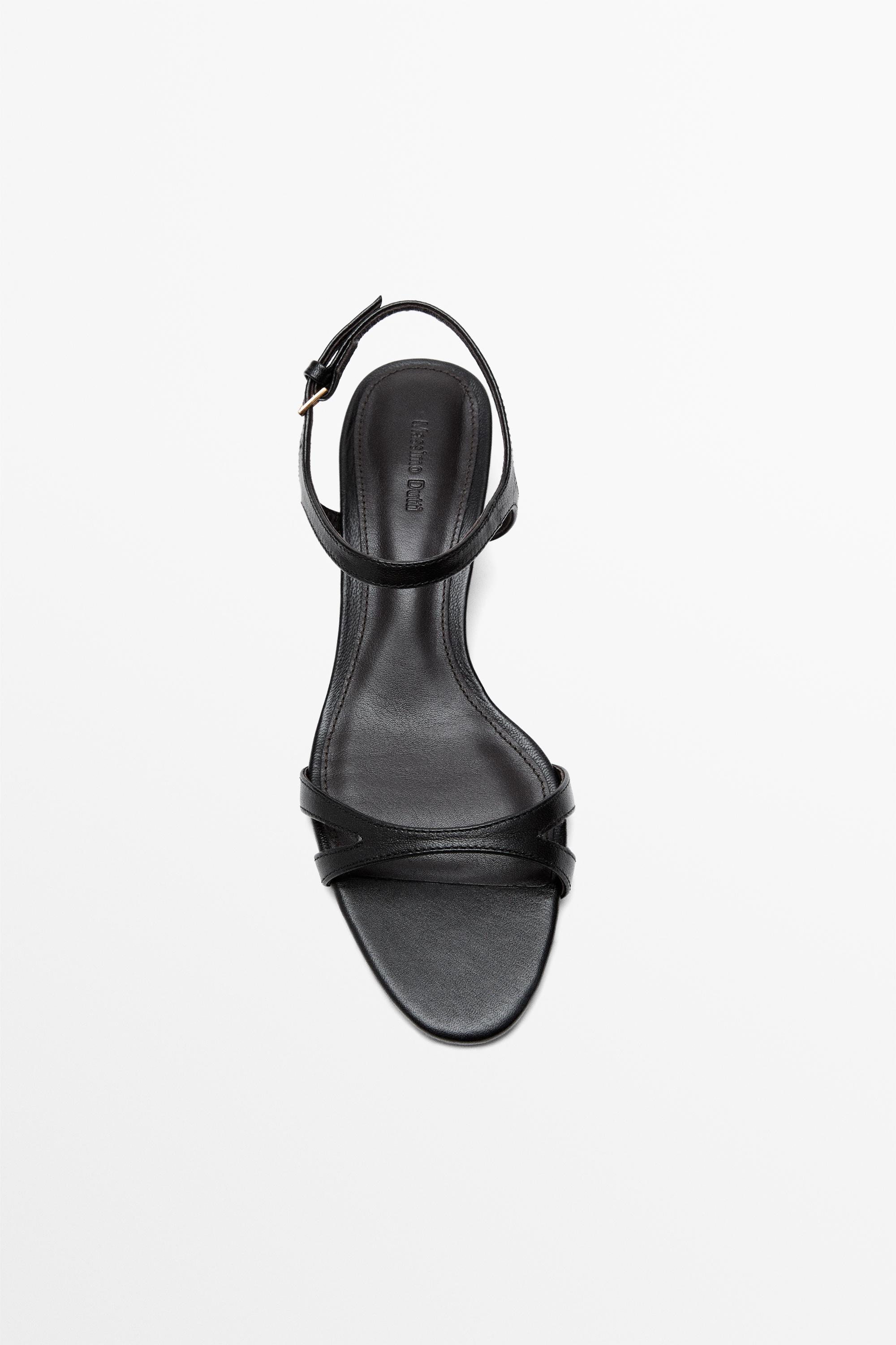 Low-heel leather sandal - MADE IN SPAIN — BLACK