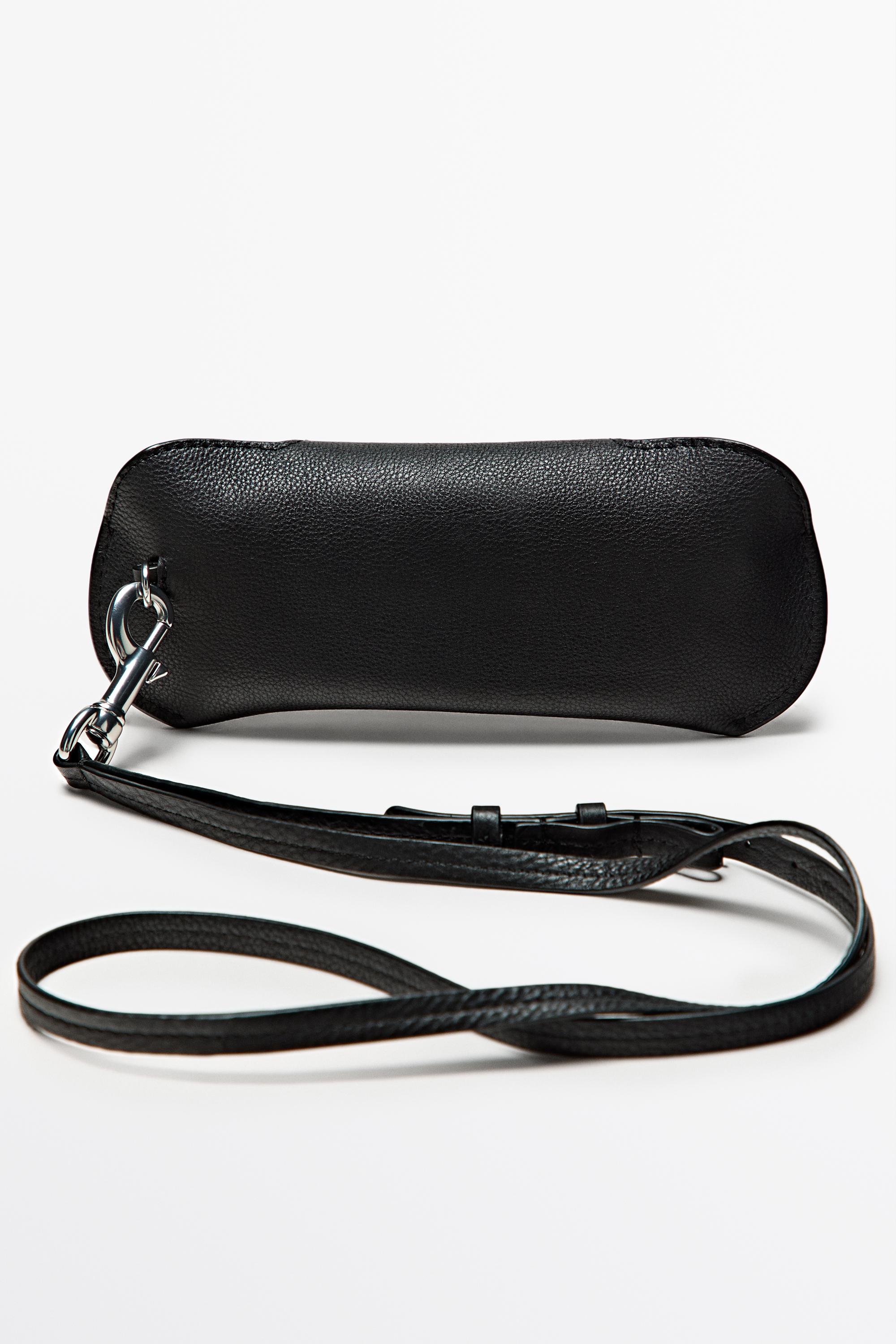 Nappa leather sunglasses case — BLACK