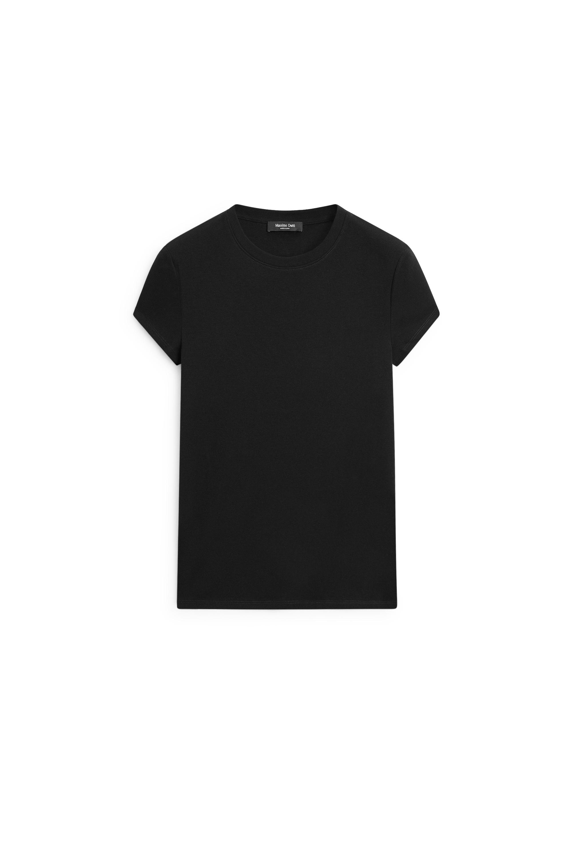 Short sleeve slim fit T-shirt — BLACK