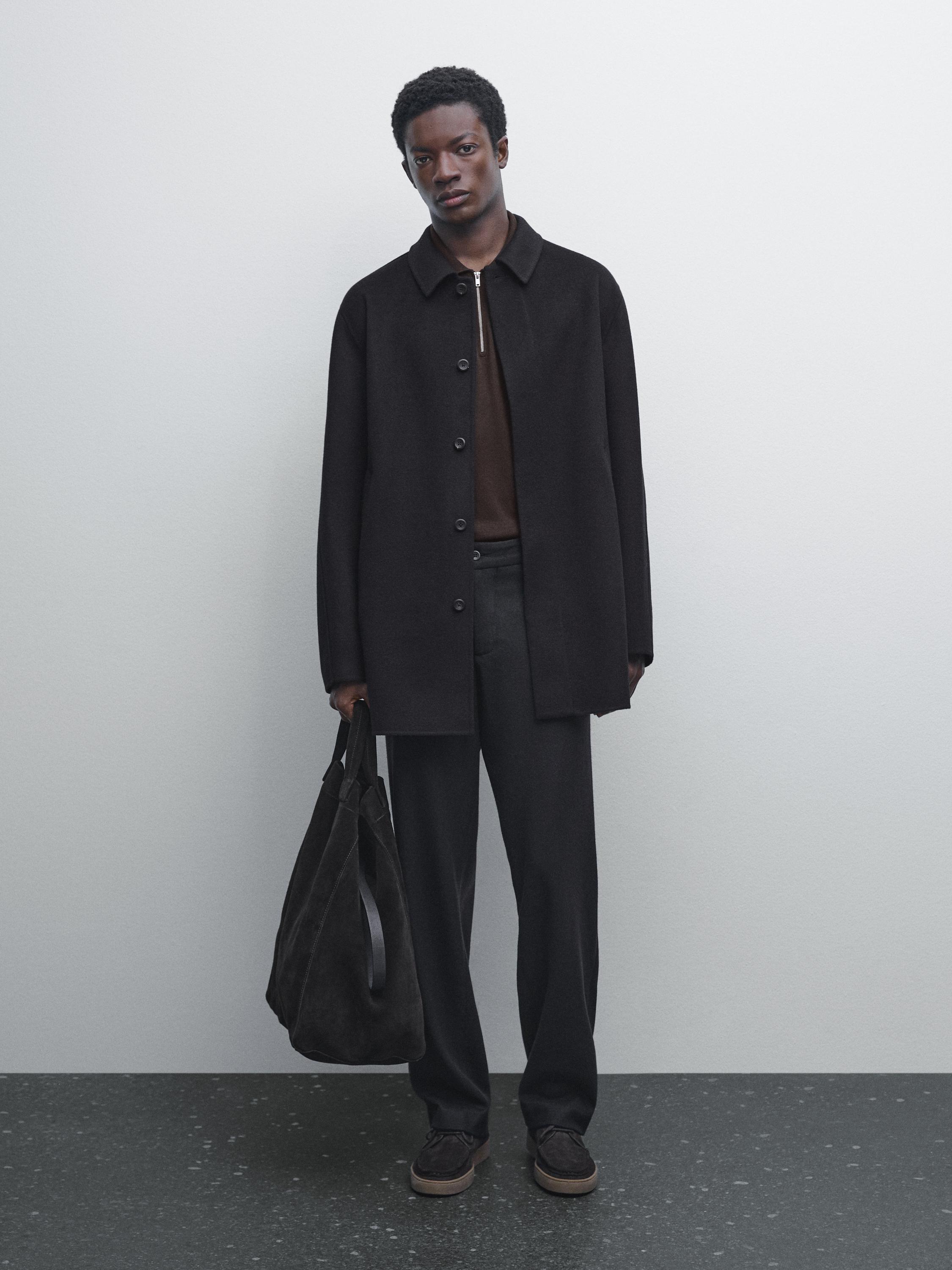 Short wool blend coat