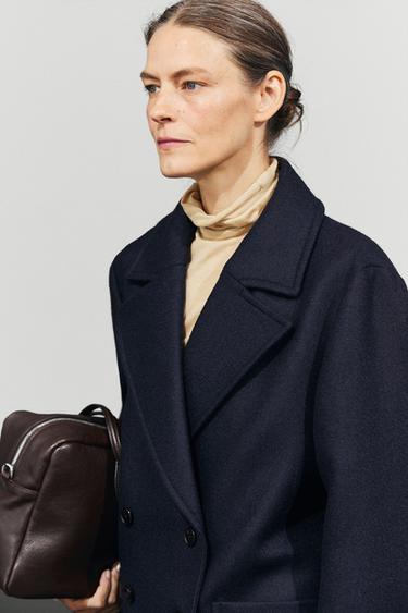 Medium double-breasted coat — NAVY BLUE 3