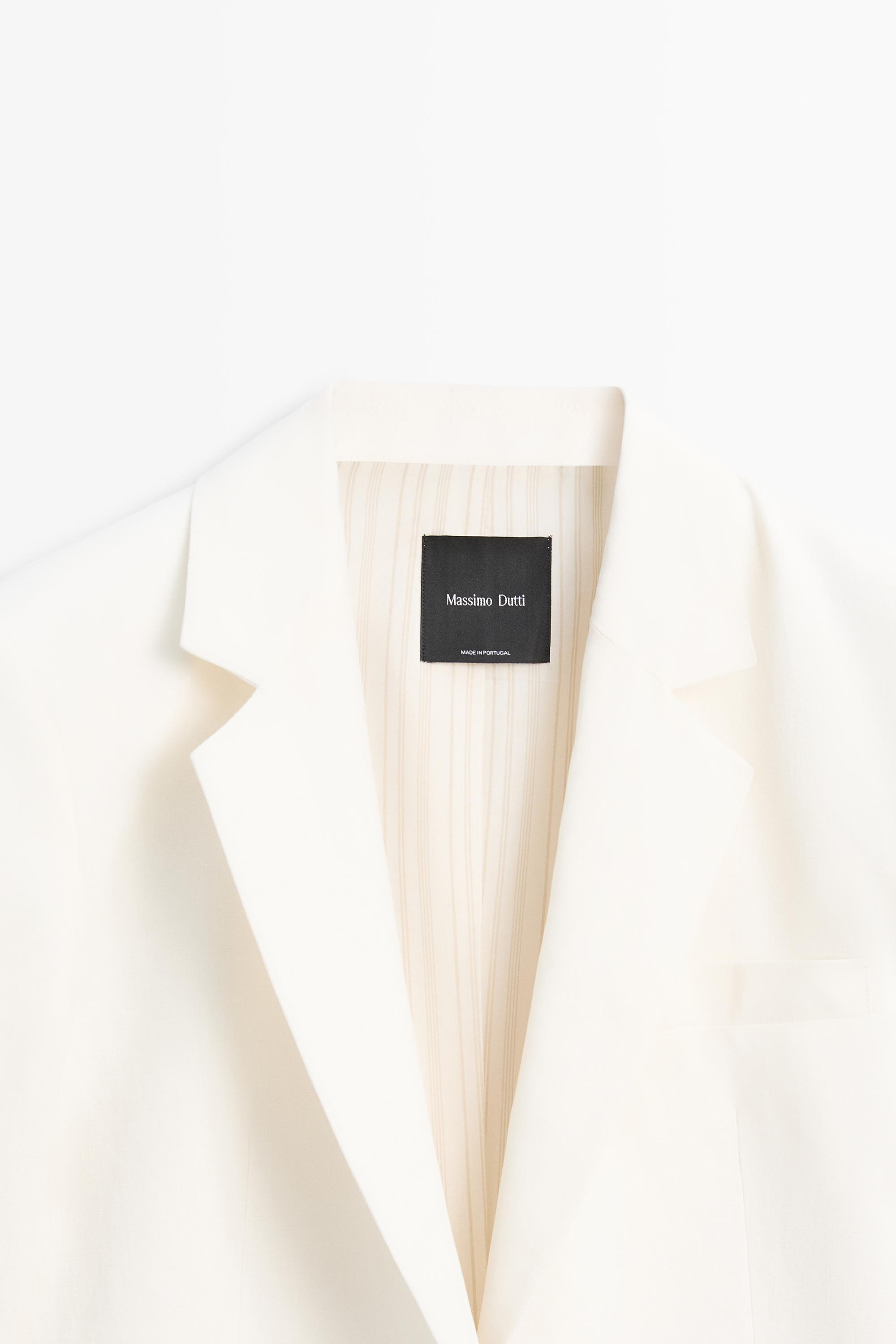 100% linen oversize blazer — Off white