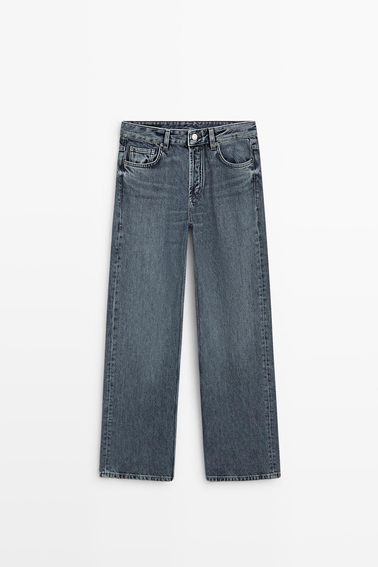 Wide-leg mid-waist jeans — MEDIUM BLUE